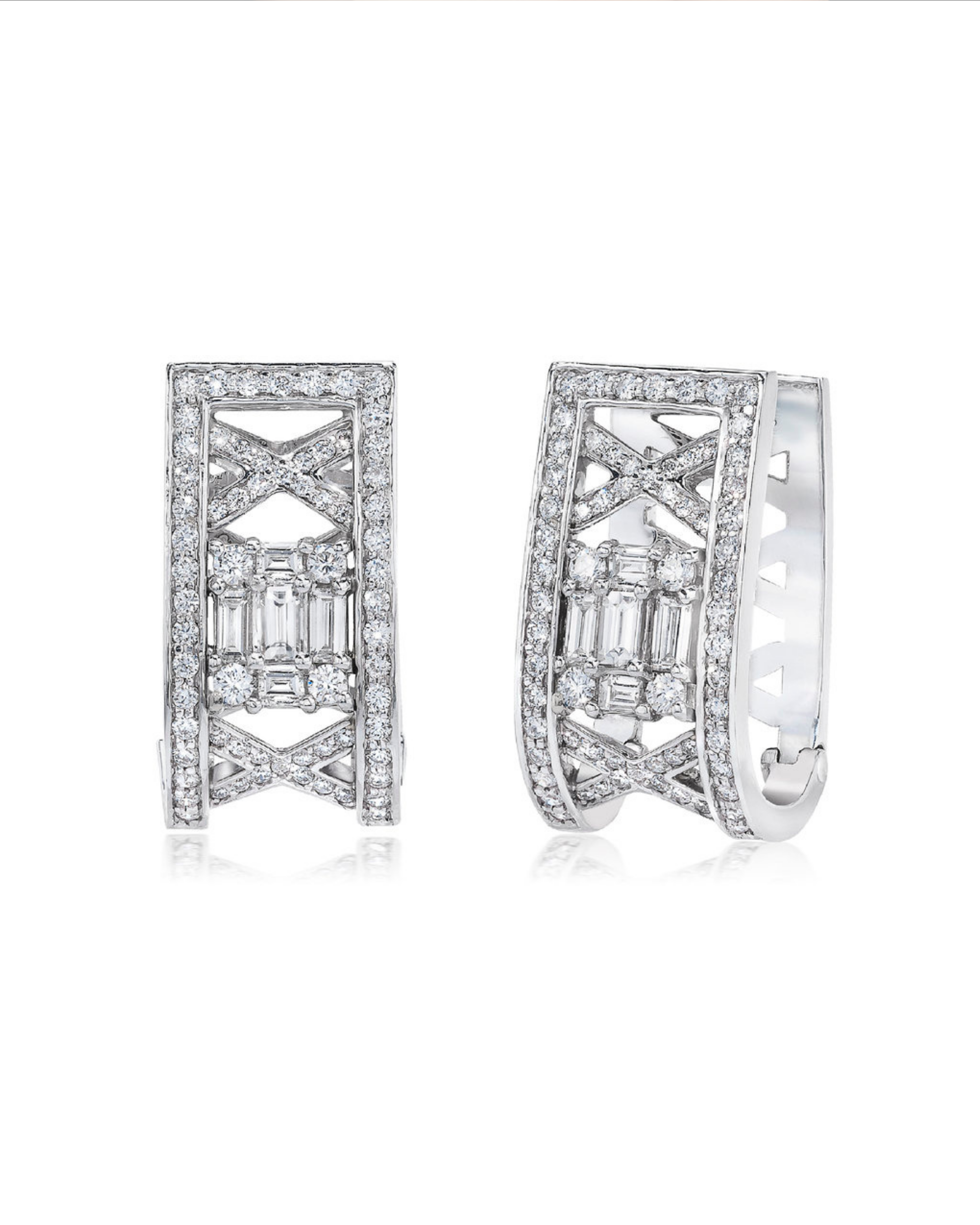 Clarity Lattice Huggie/Hoop Earrings
