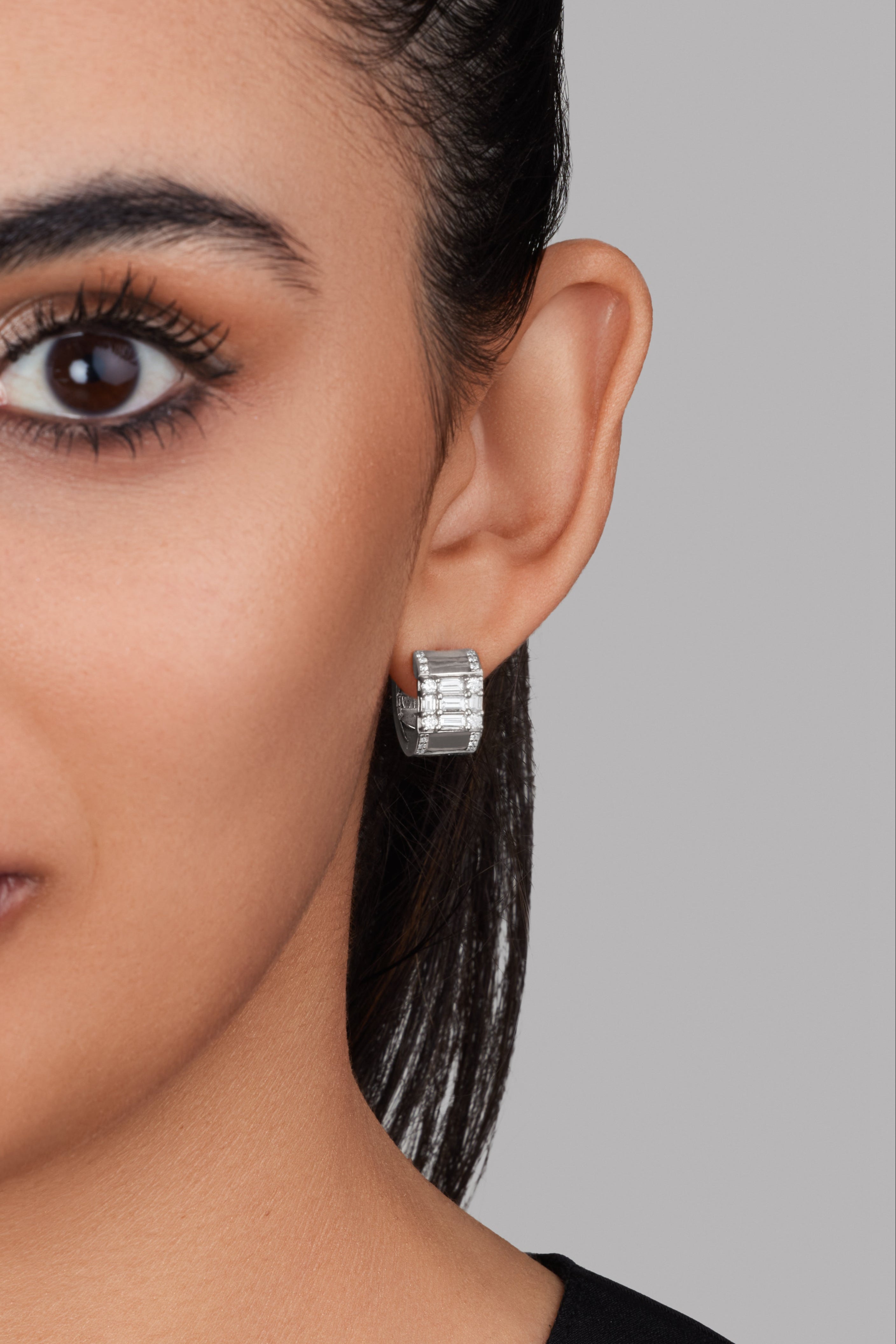 Clarity Lovers Huggie Earrings