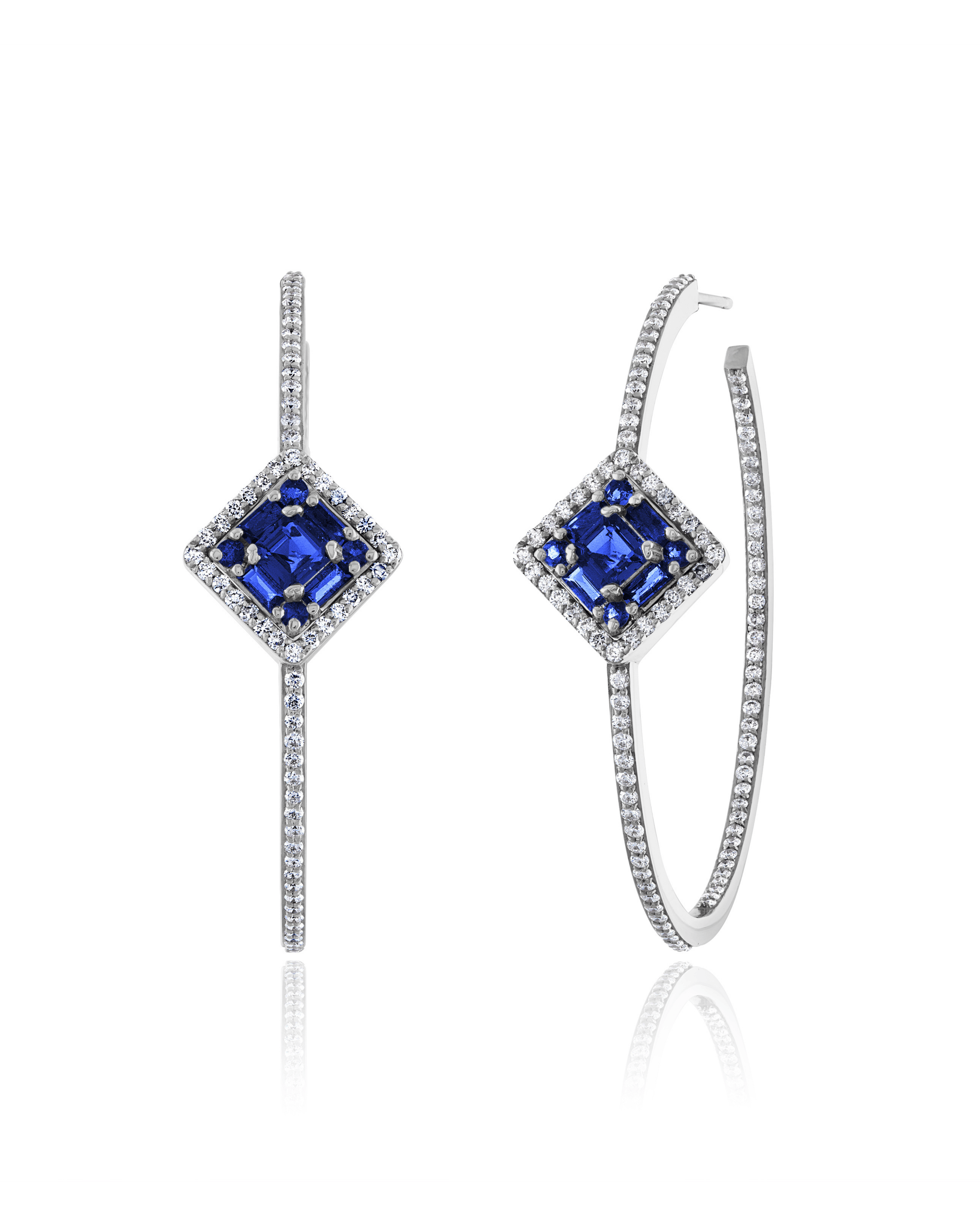Asscher Cut Clarity Sapphire Hoops