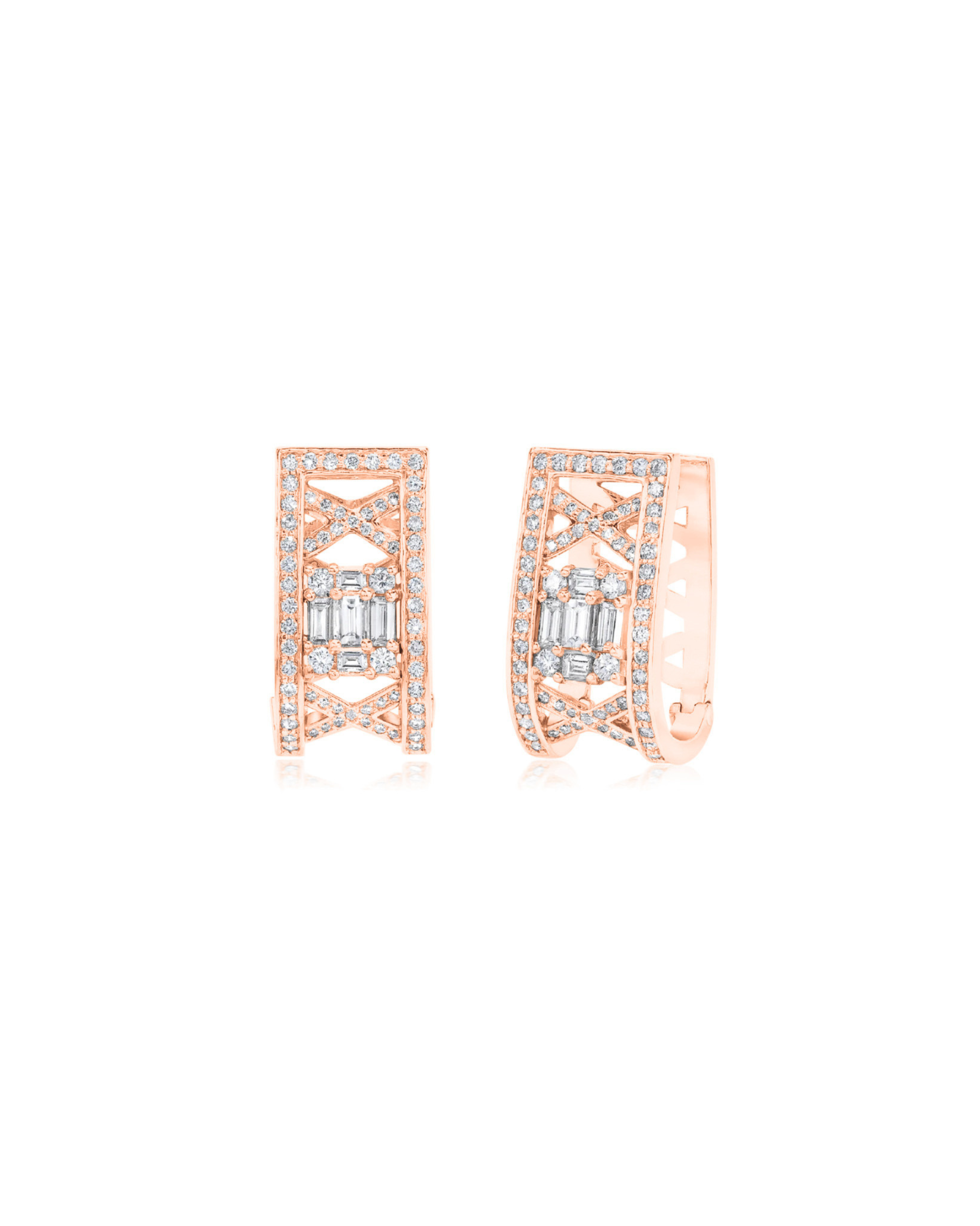 CLARITY<sup>3</sup> LATTICE HUGGIE HOOP EARRINGS