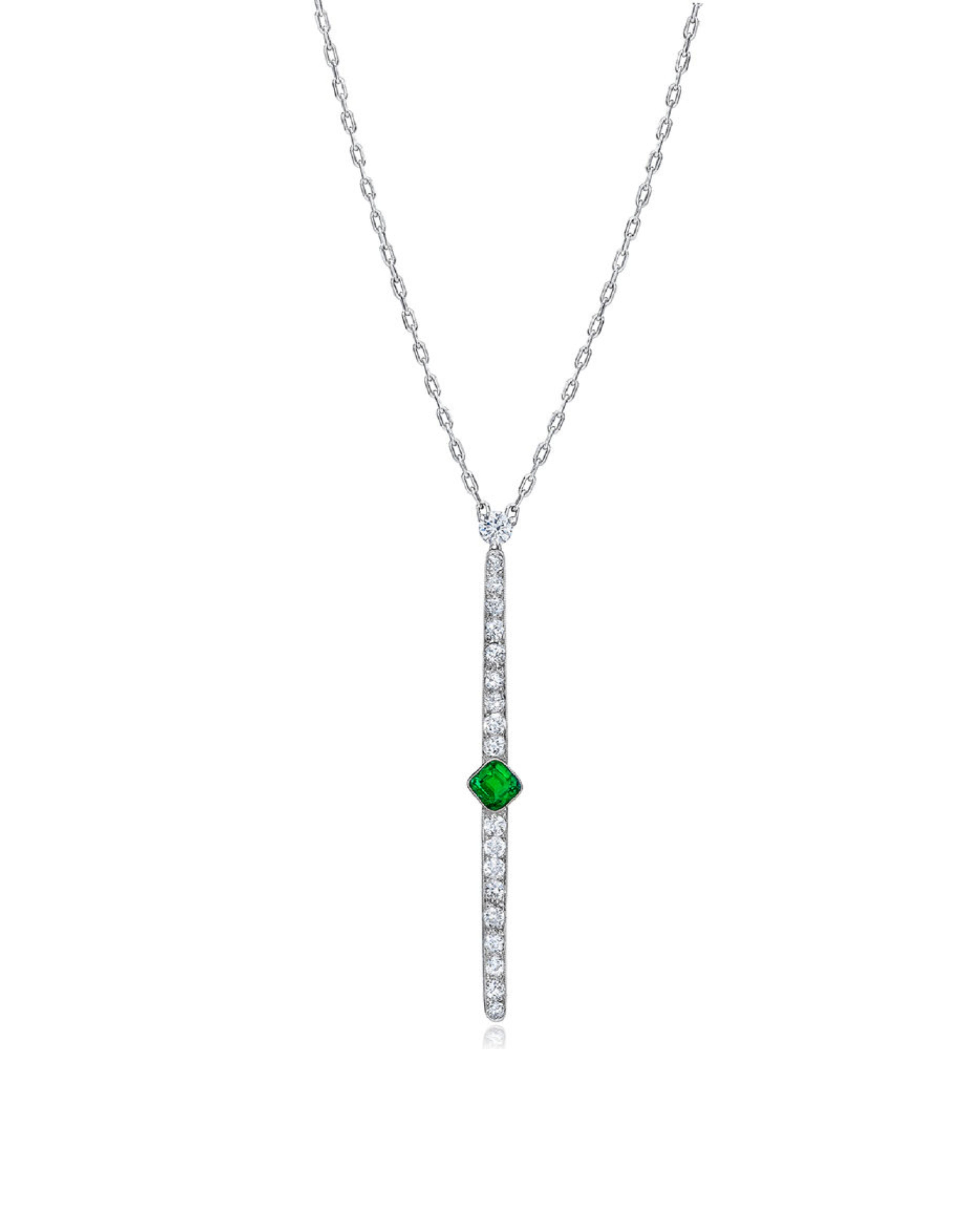 Colombian Emerald Bar Necklace
