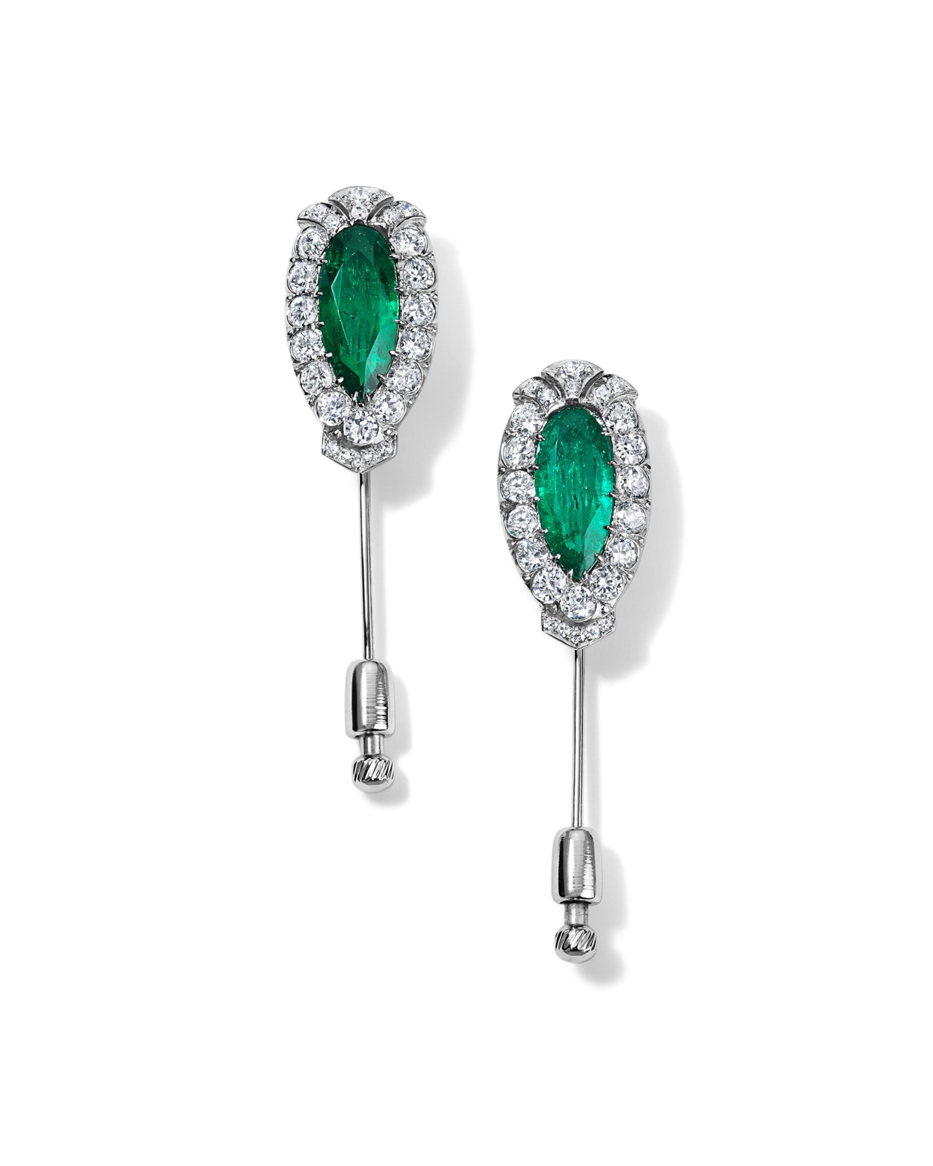 Colombian Emerald Twin Stick Pins