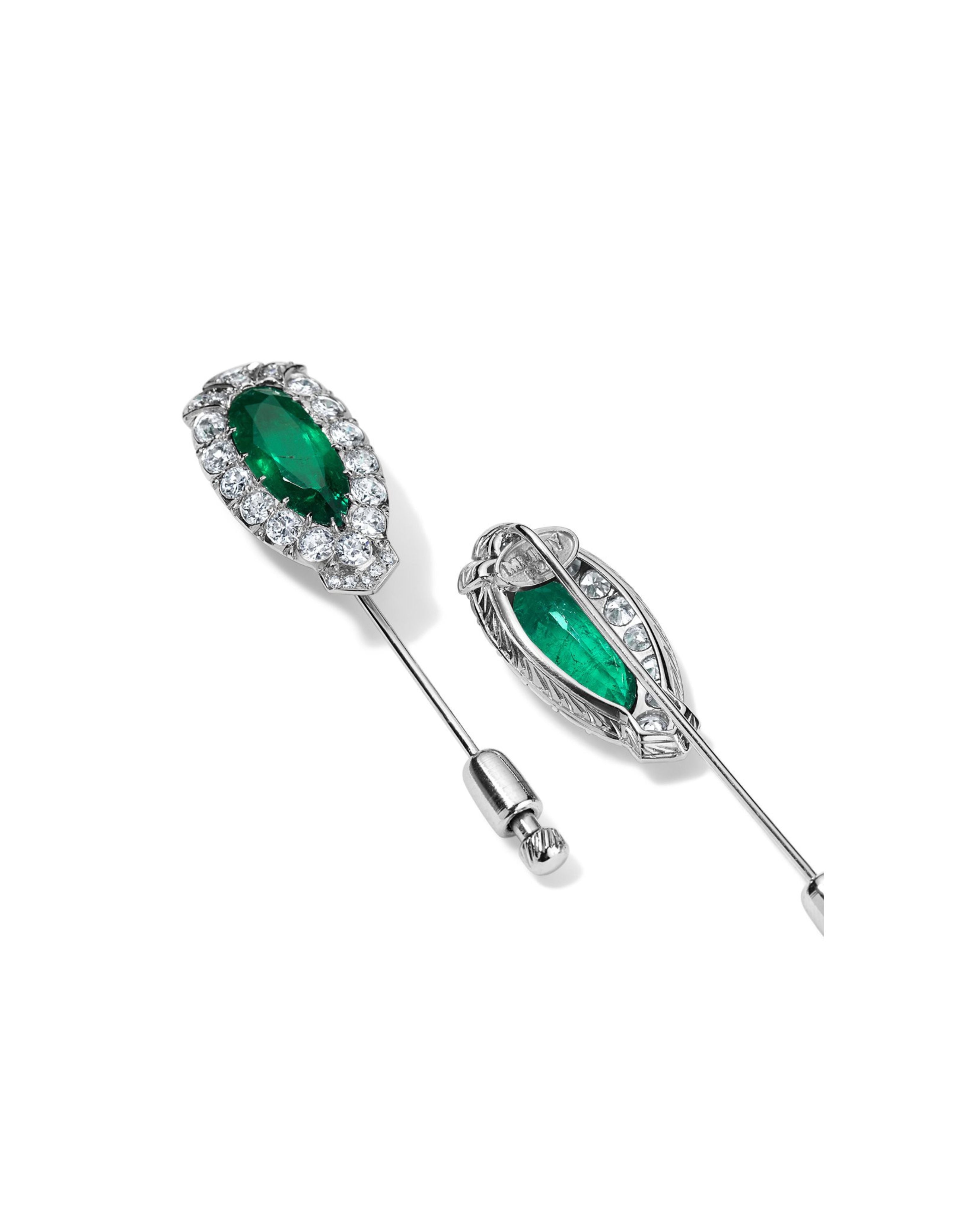 Colombian Emerald Twin Stick Pins