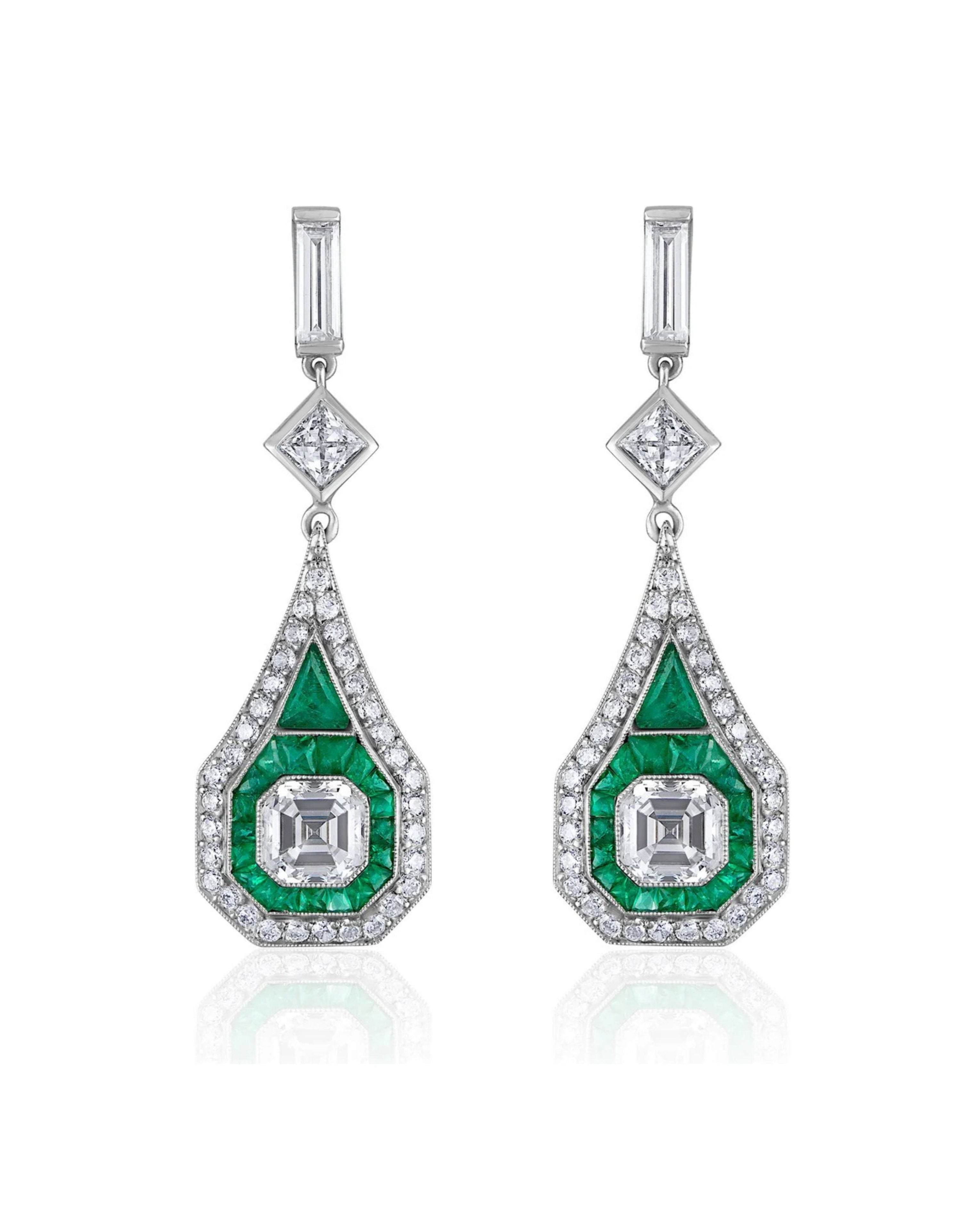 Deco Elongated Drop Earrings