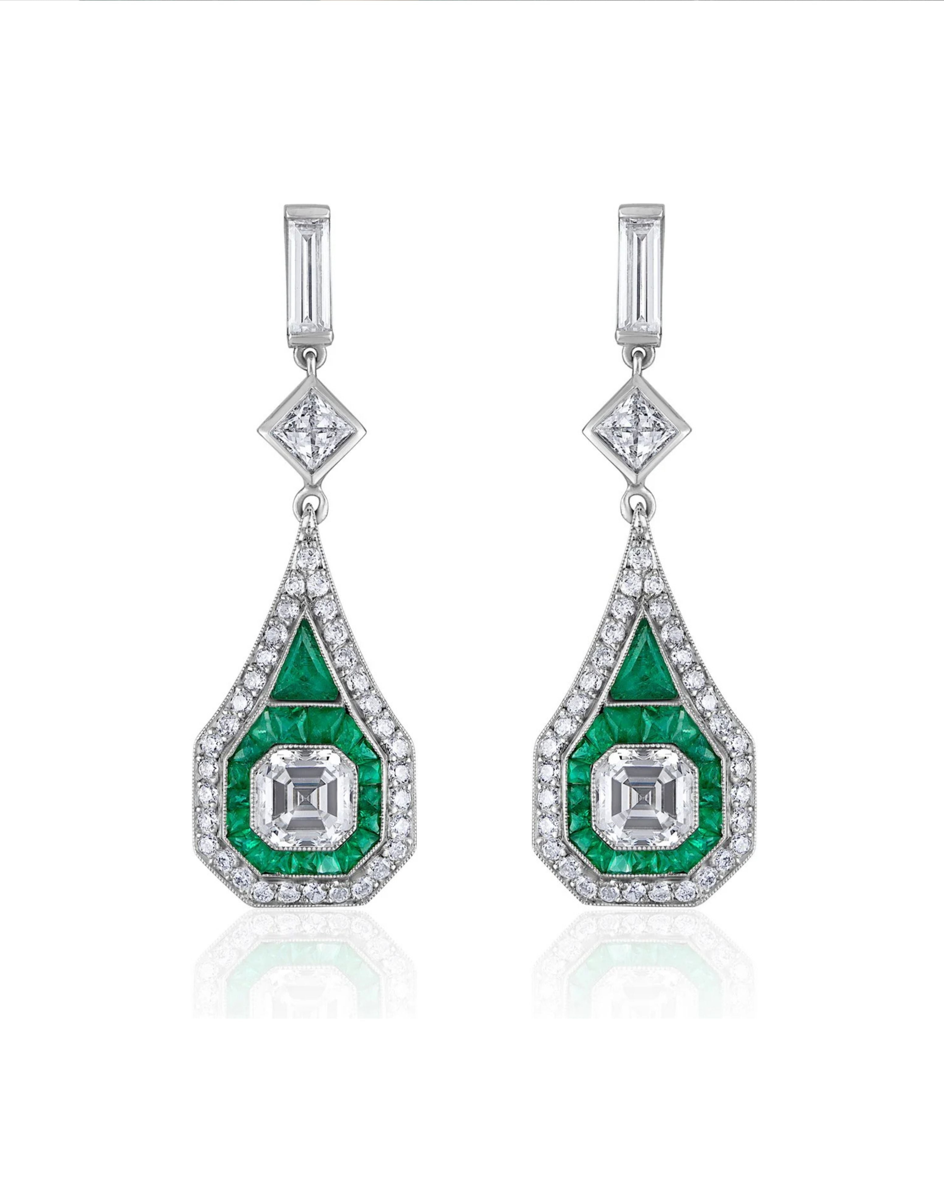 Deco Elongated Drop Earrings