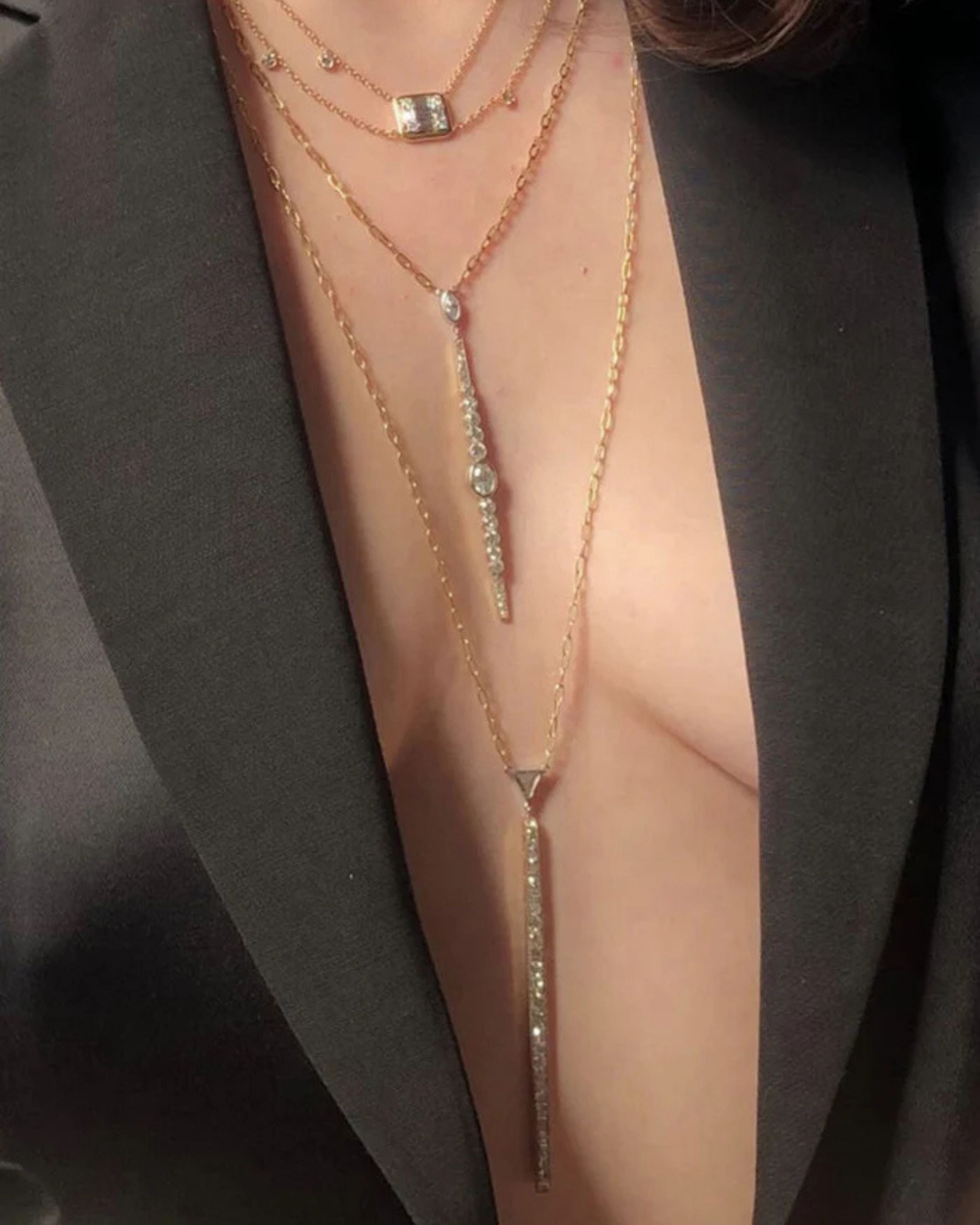 Diamond Bar Chain Necklace