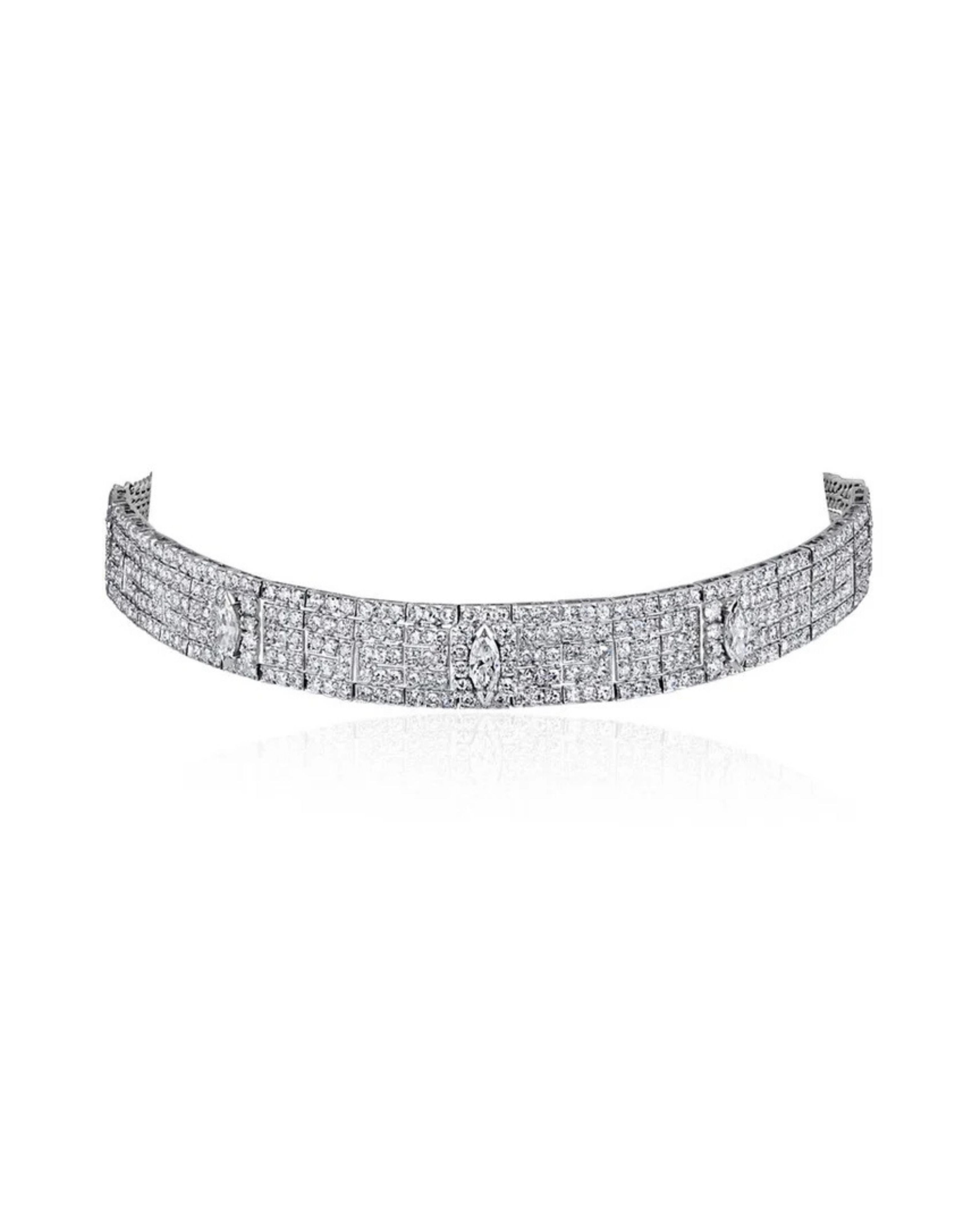 Diamond Platinum Adjustable Choker