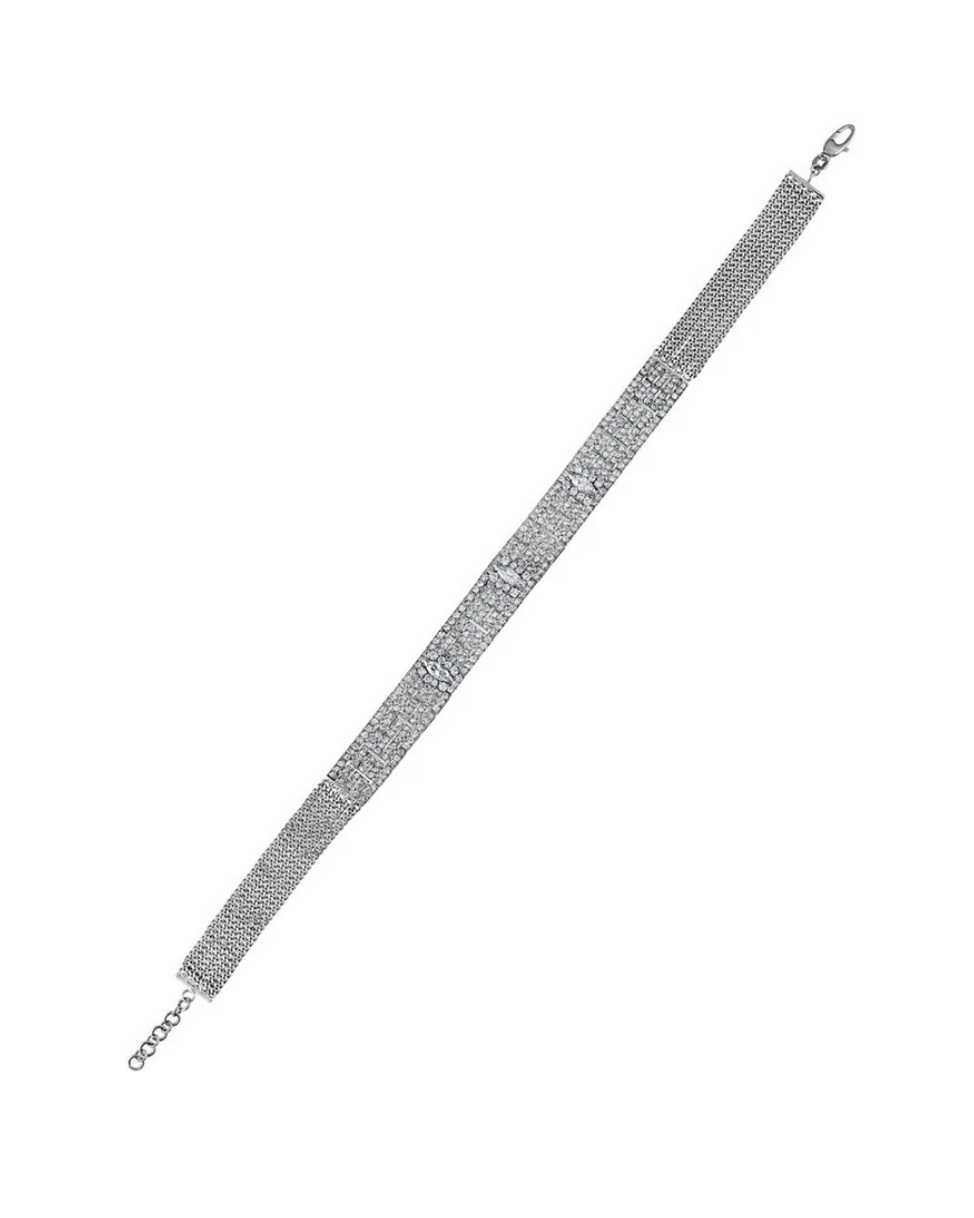 Diamond Platinum Adjustable Choker
