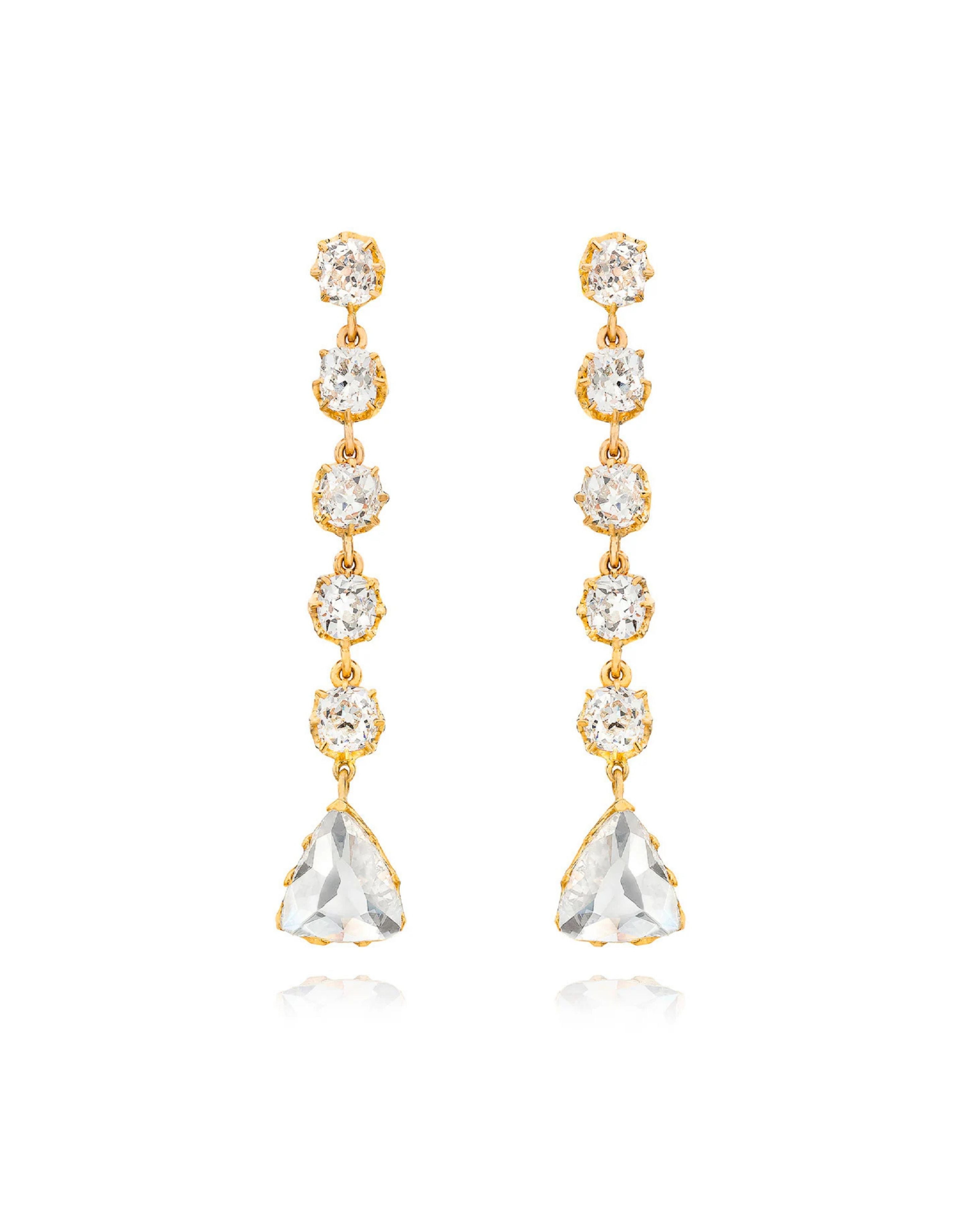 Diamond Trillion Earrings