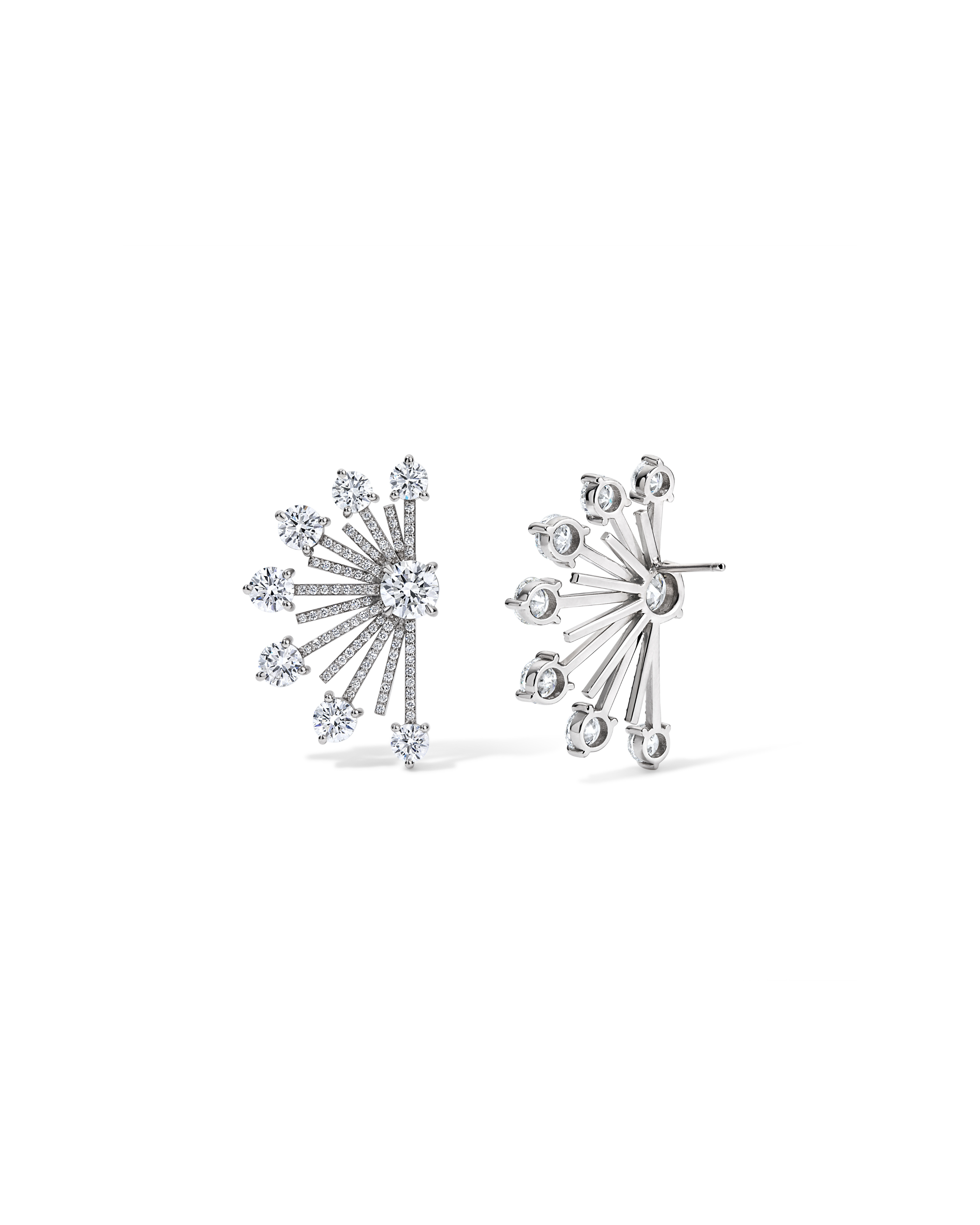 Radiant Diamond Spoke Earrings
