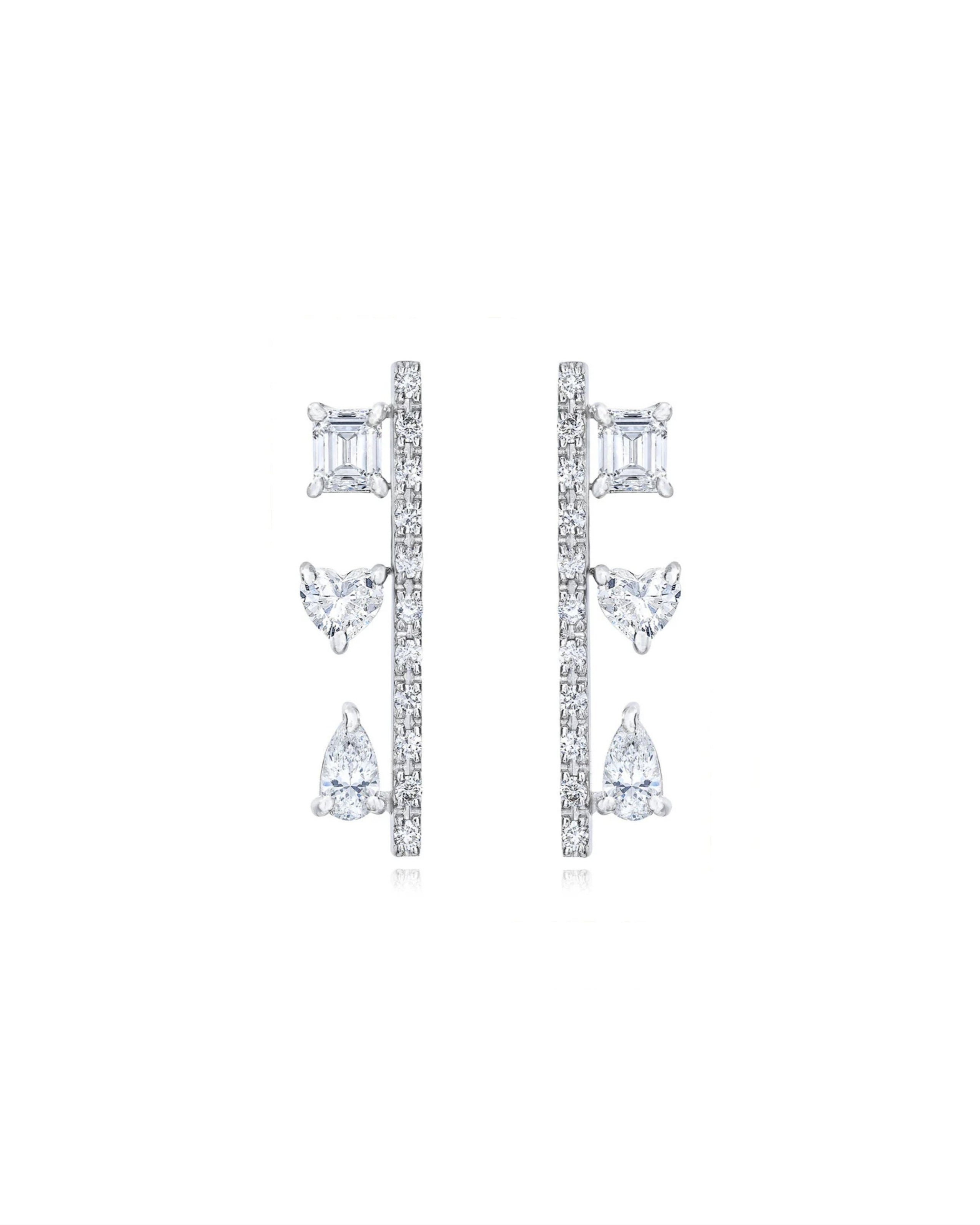 Fancy Cut Bar Earrings