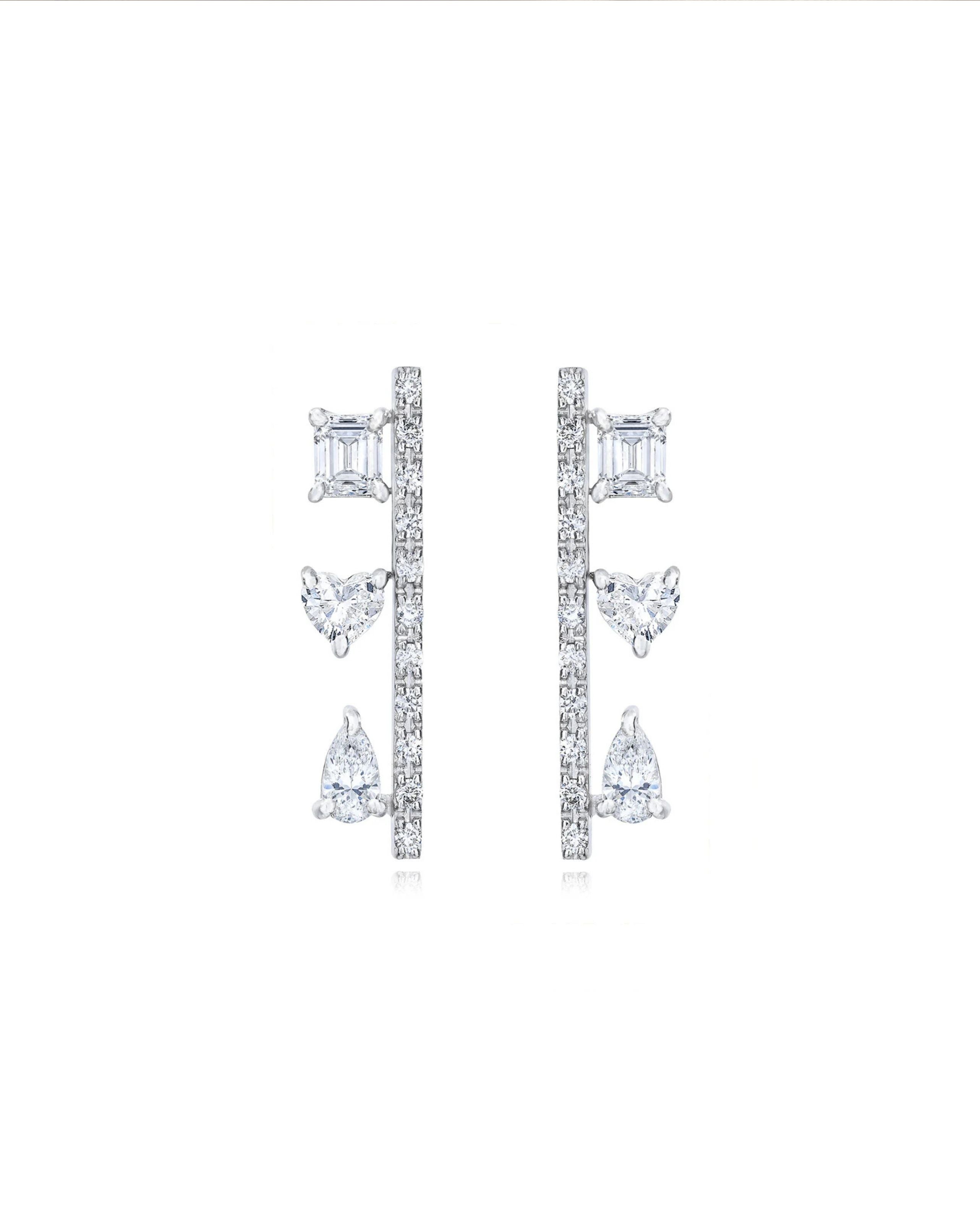 Fancy Cut Bar Earrings