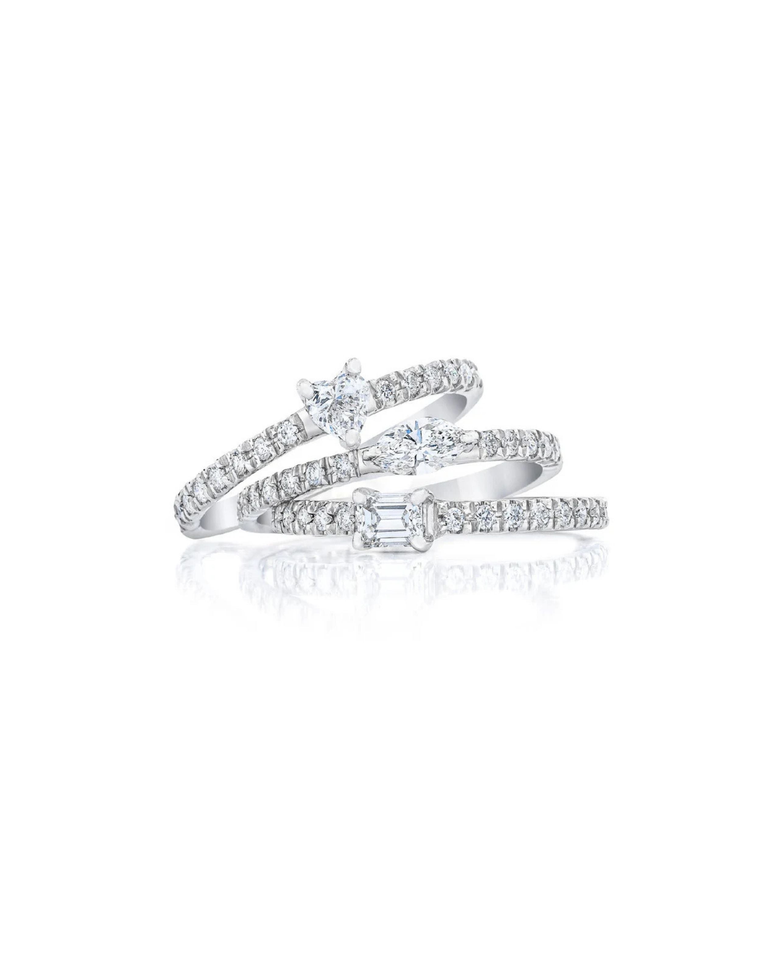 Fancy Cut Diamond Stackable Rings