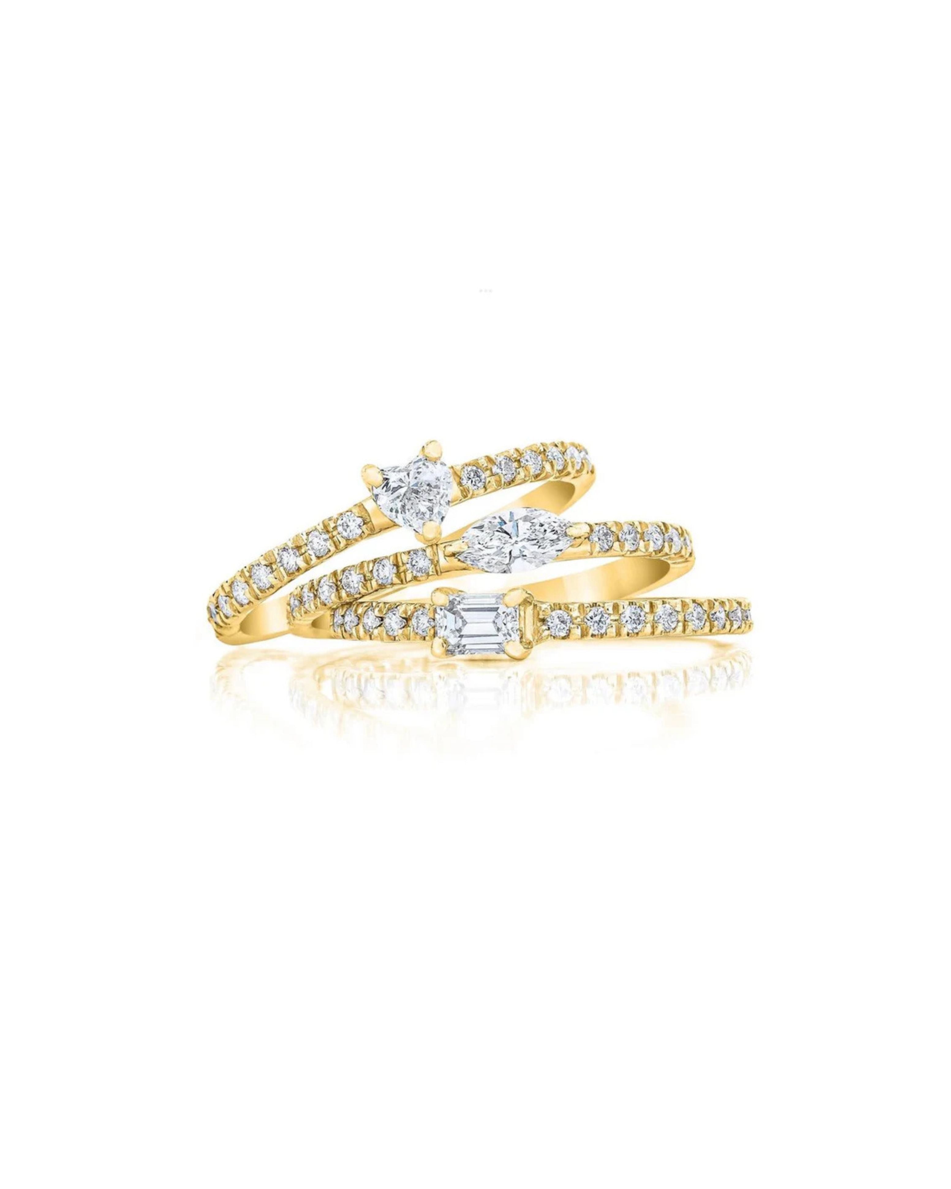 Fancy Cut Diamond Stackable Rings