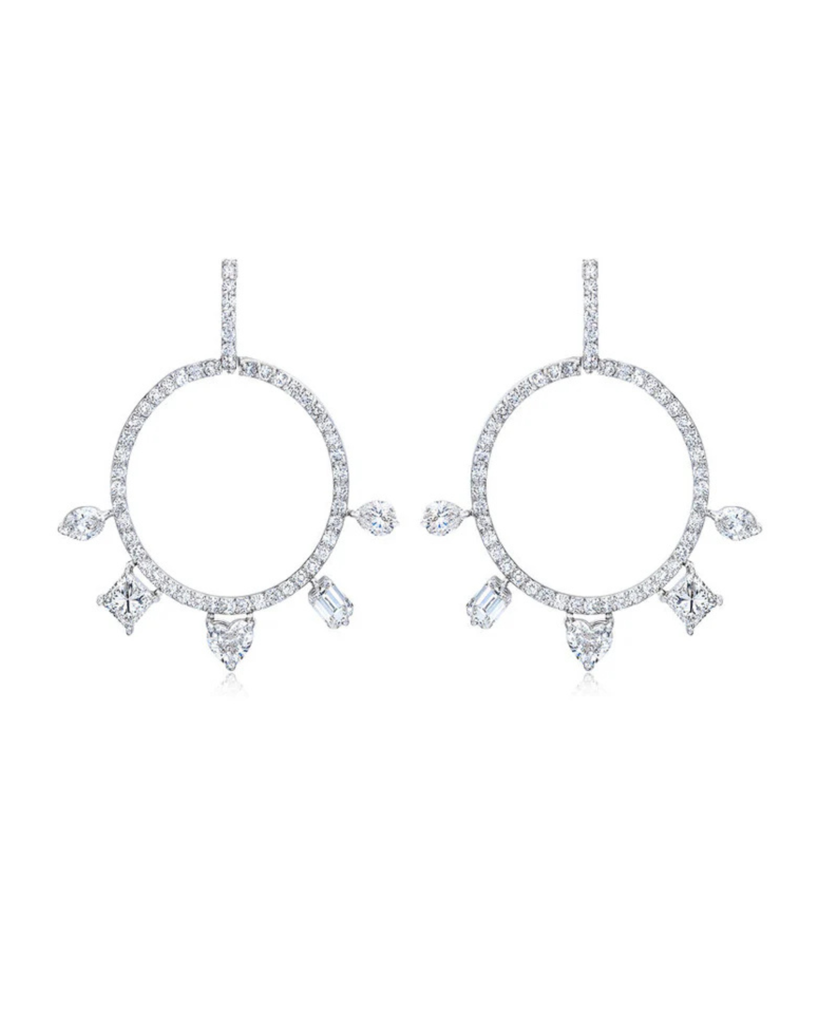 Fancy Cut Gypsy Hoop Earrings