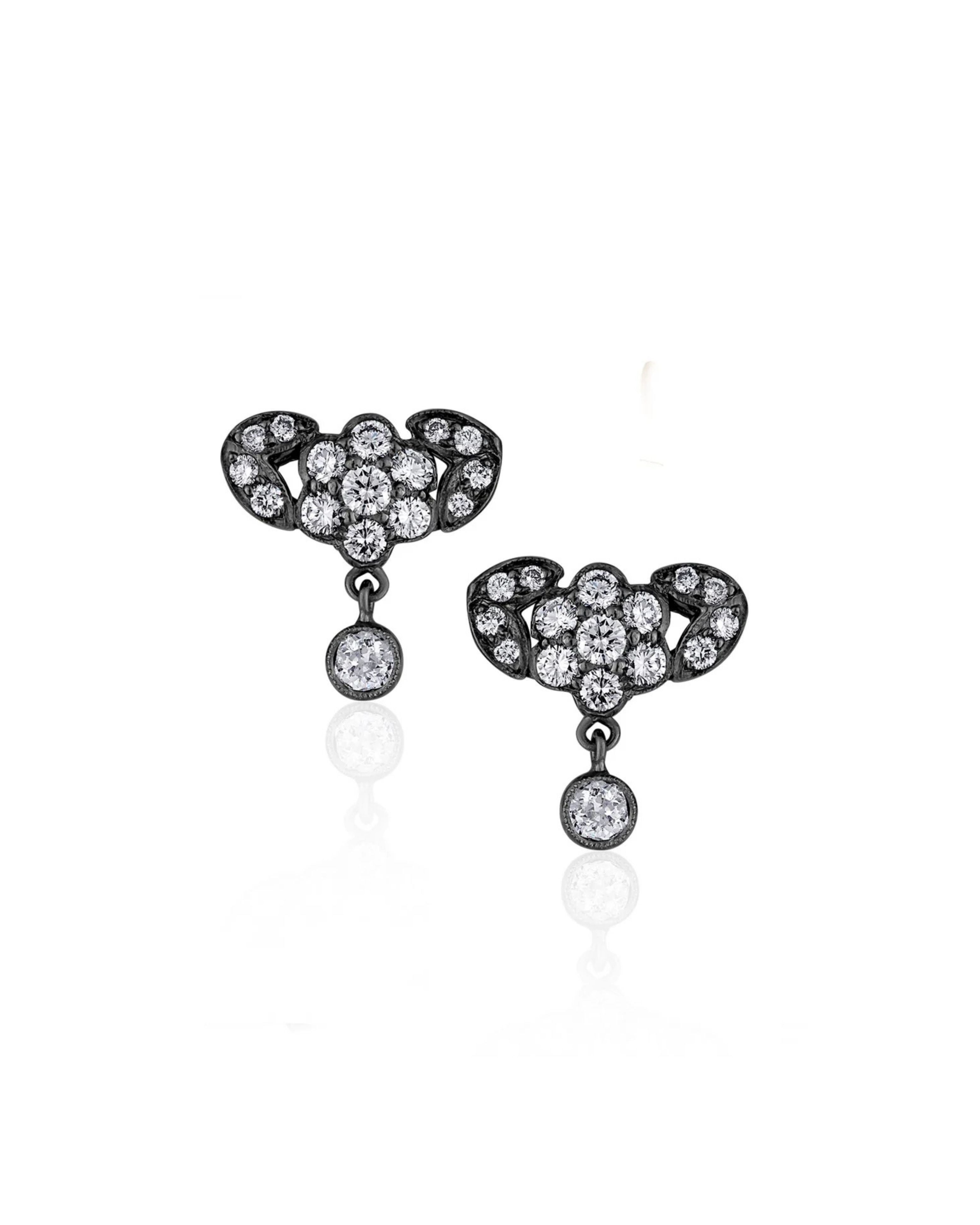 Floral Dangling Stud Earrings