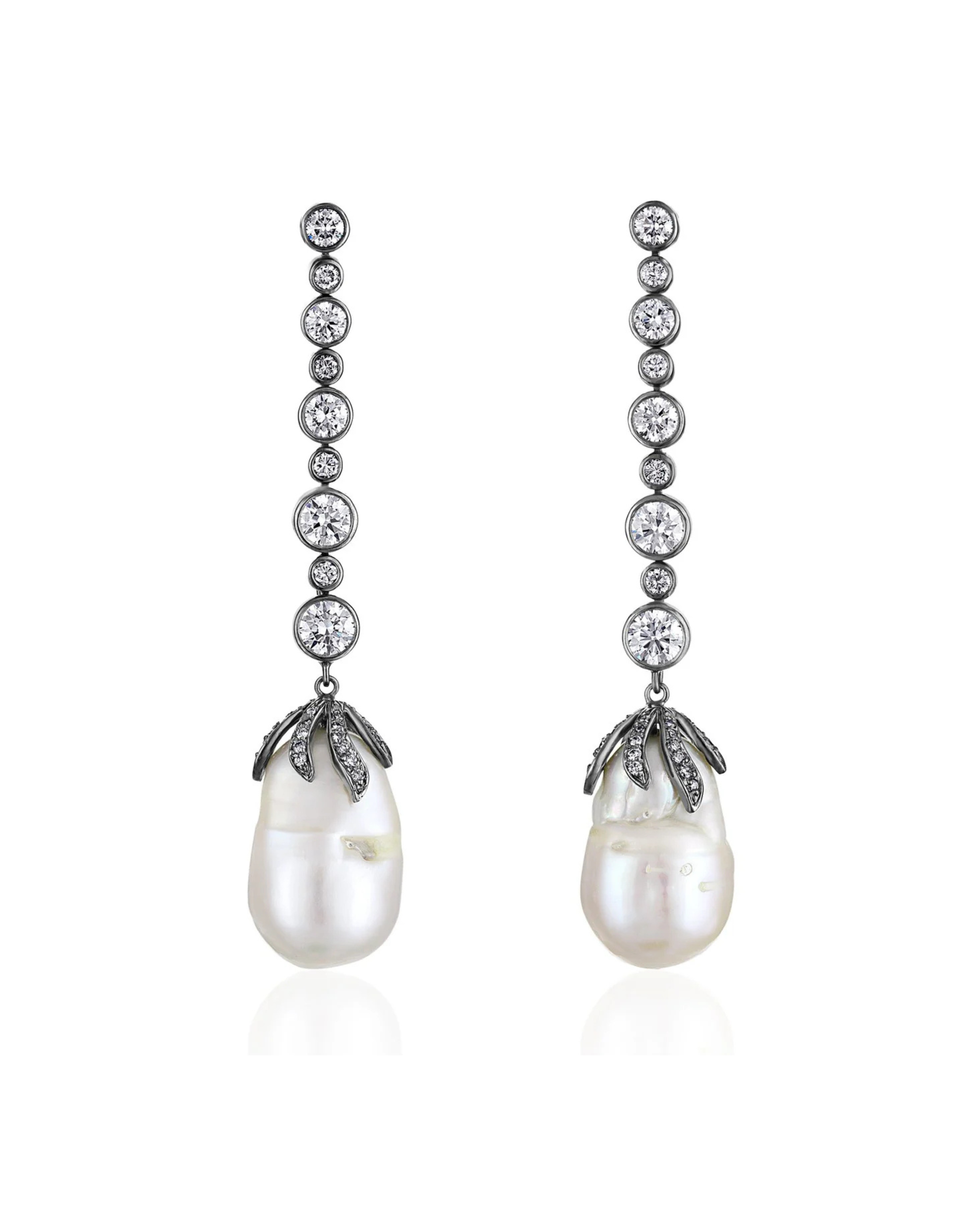 Freshwater Diamond Claw Earrings