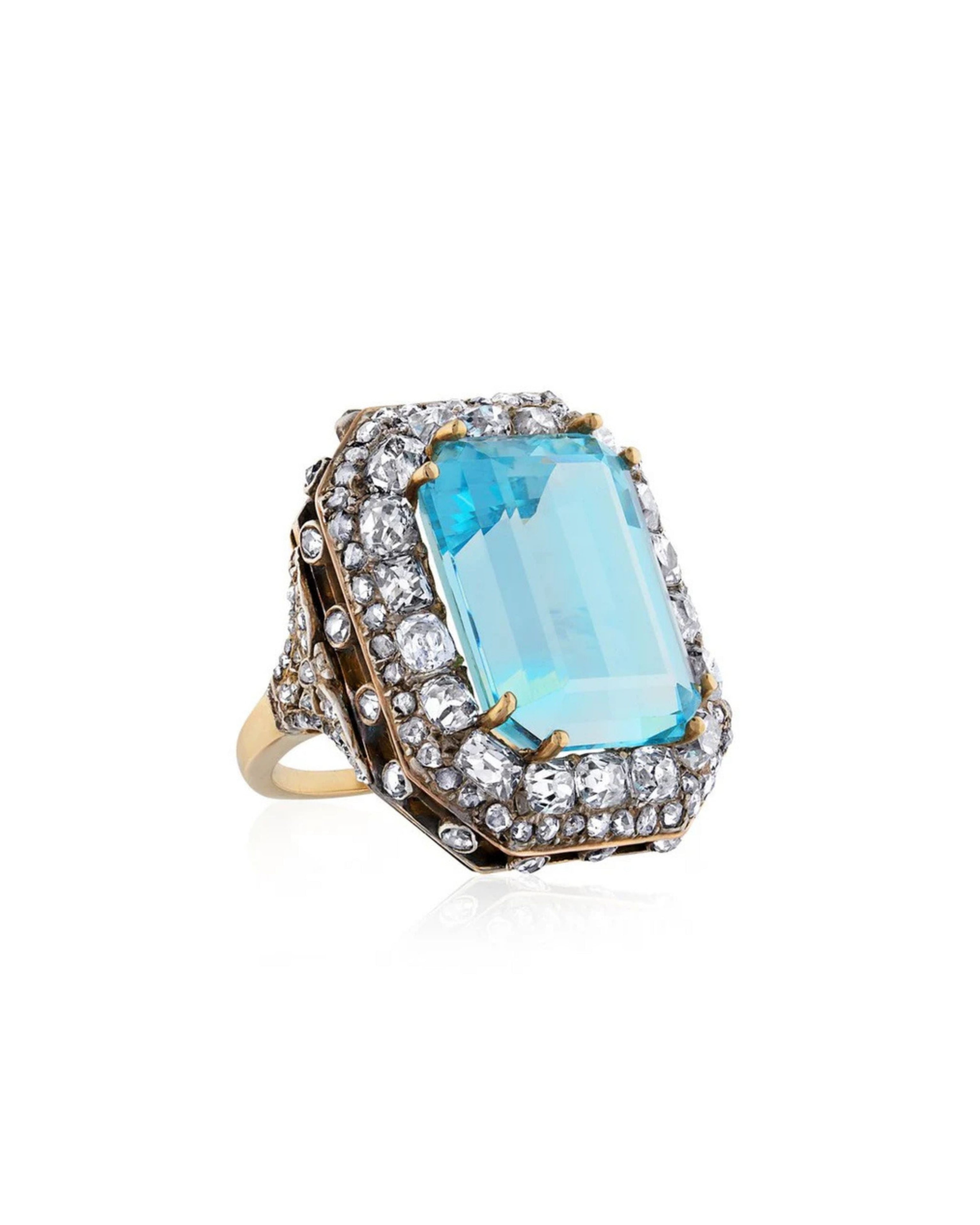 Gem Octagonal Aquamarine Ring