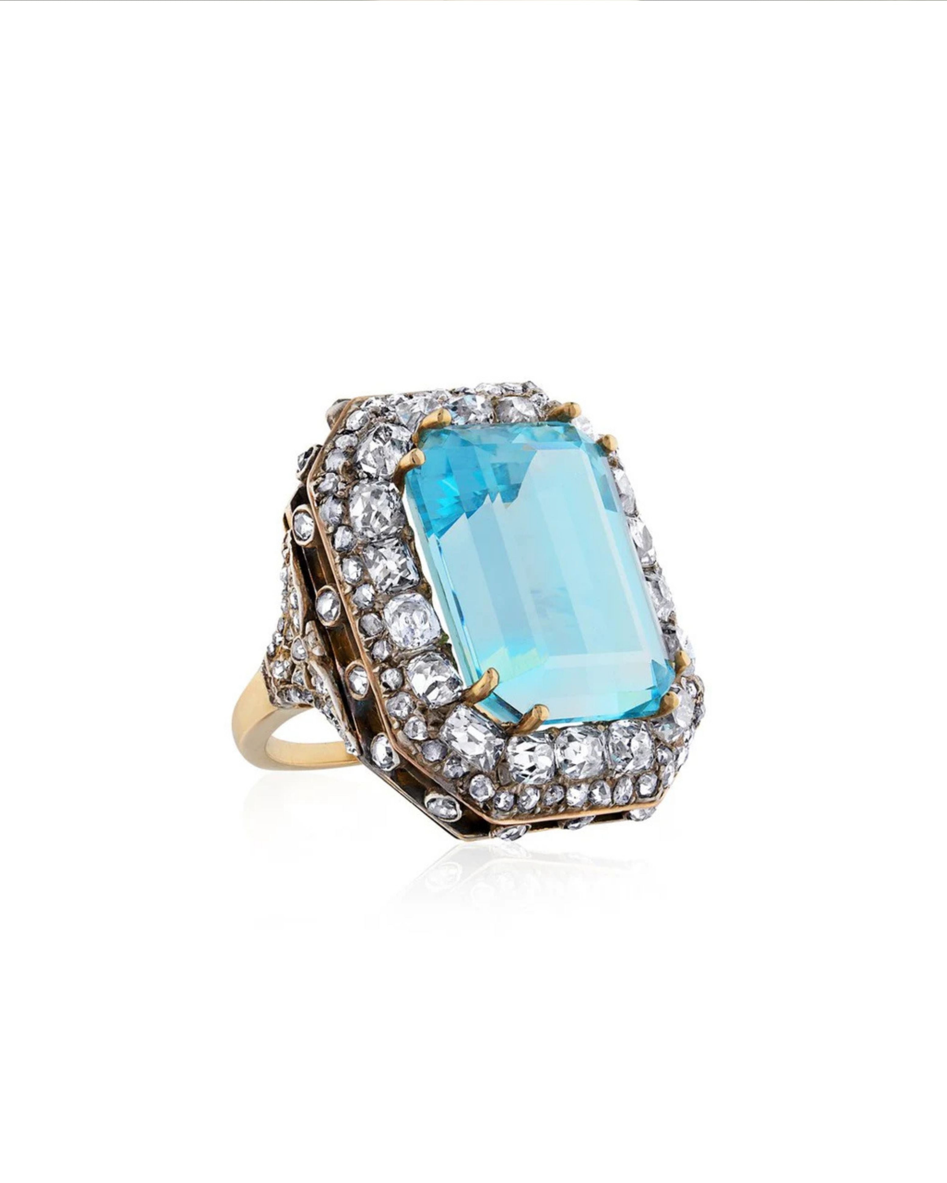 Gem Octagonal Aquamarine Ring