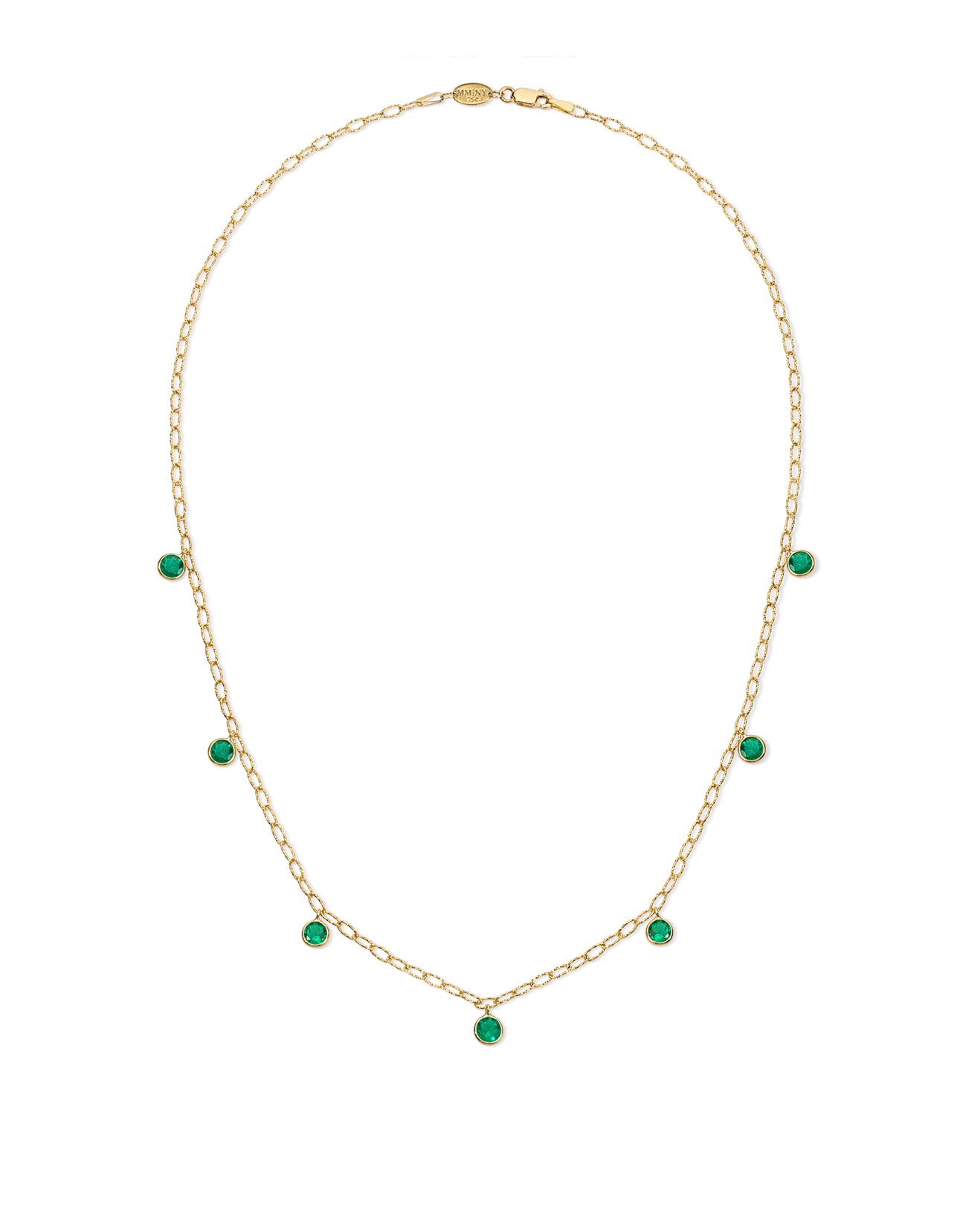 Colombian Emerald 7 Drop Tinsel Chain Necklace