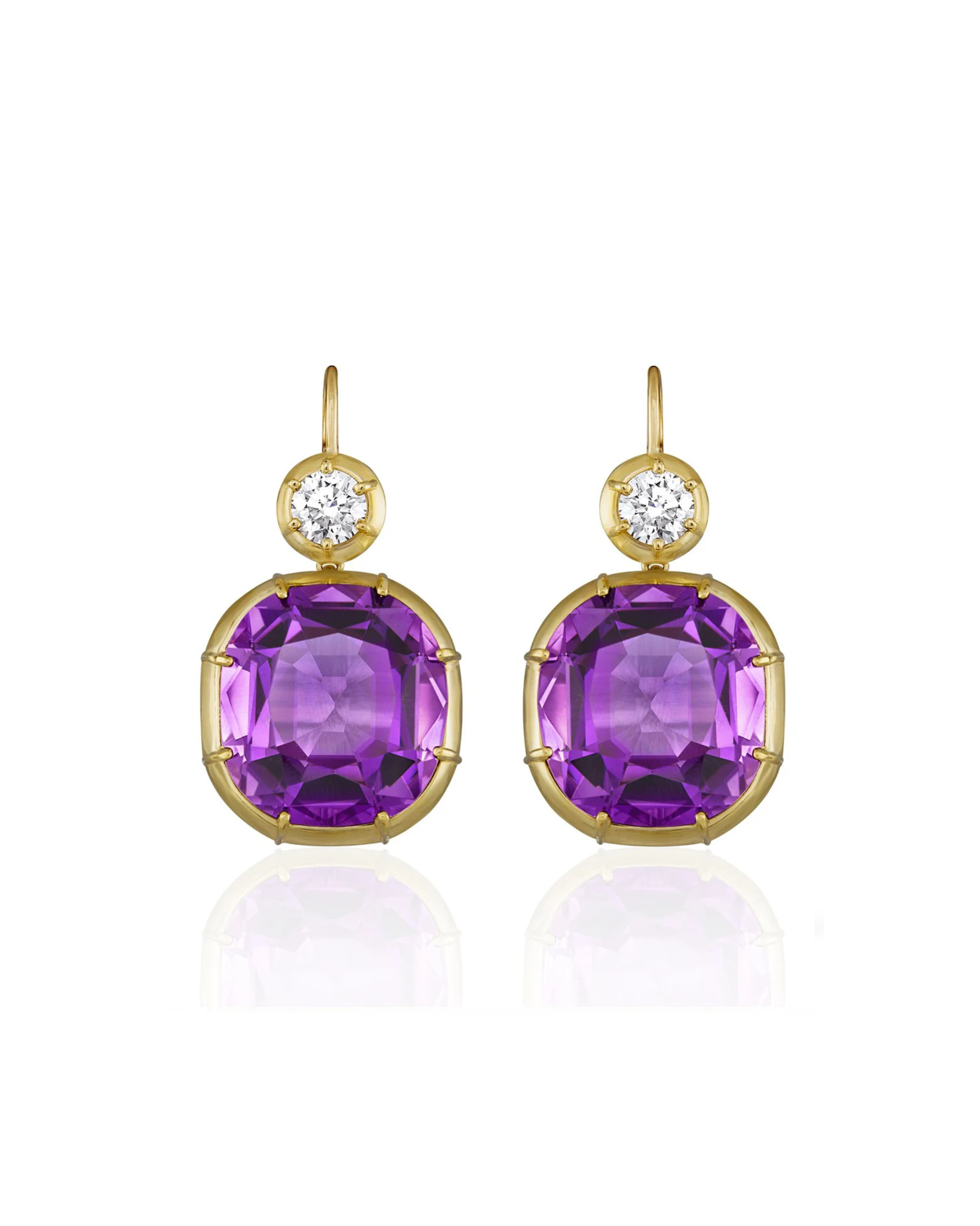Imperial Amethyst Diamond Drop Earrings