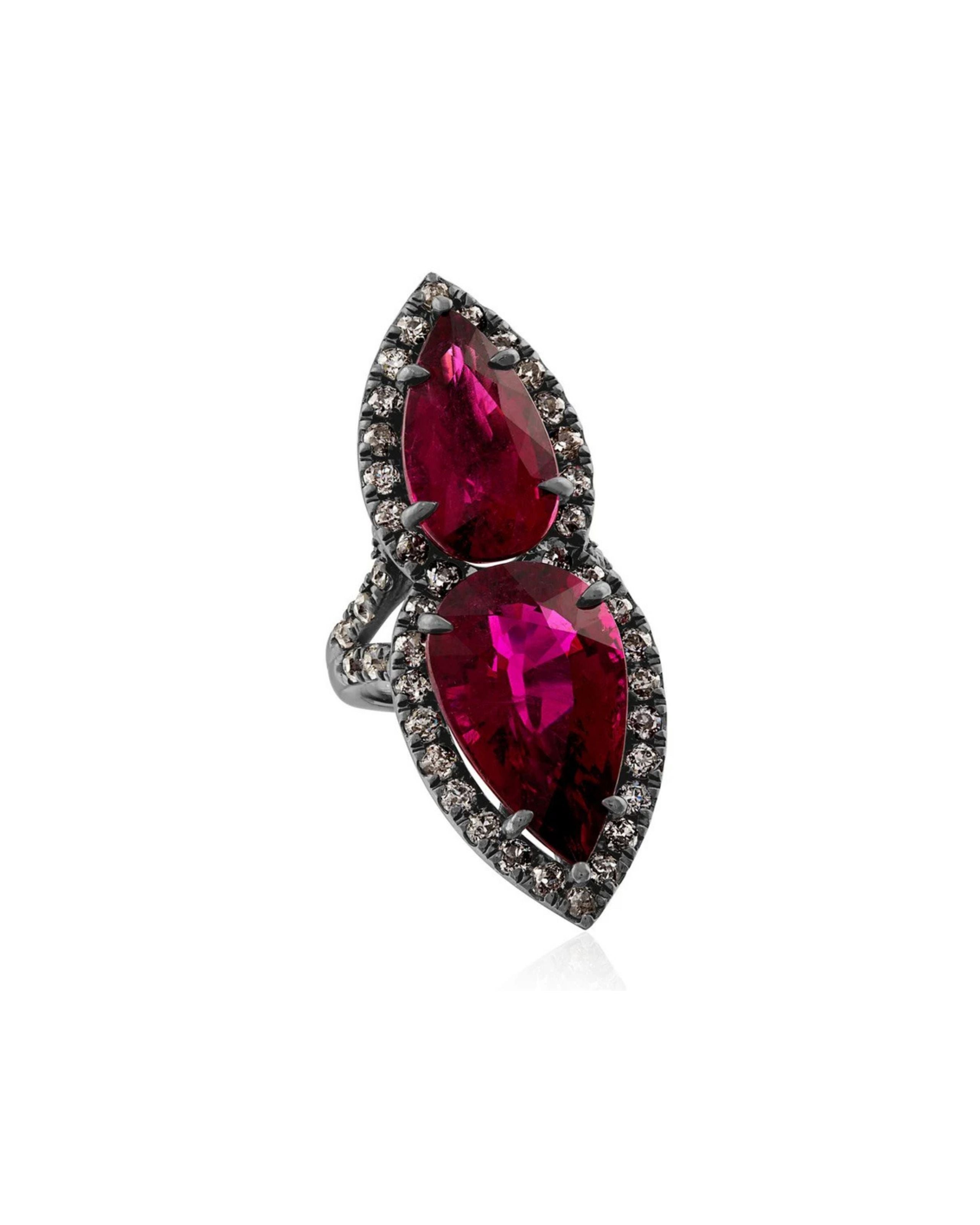 Kissing Rubellite Ring