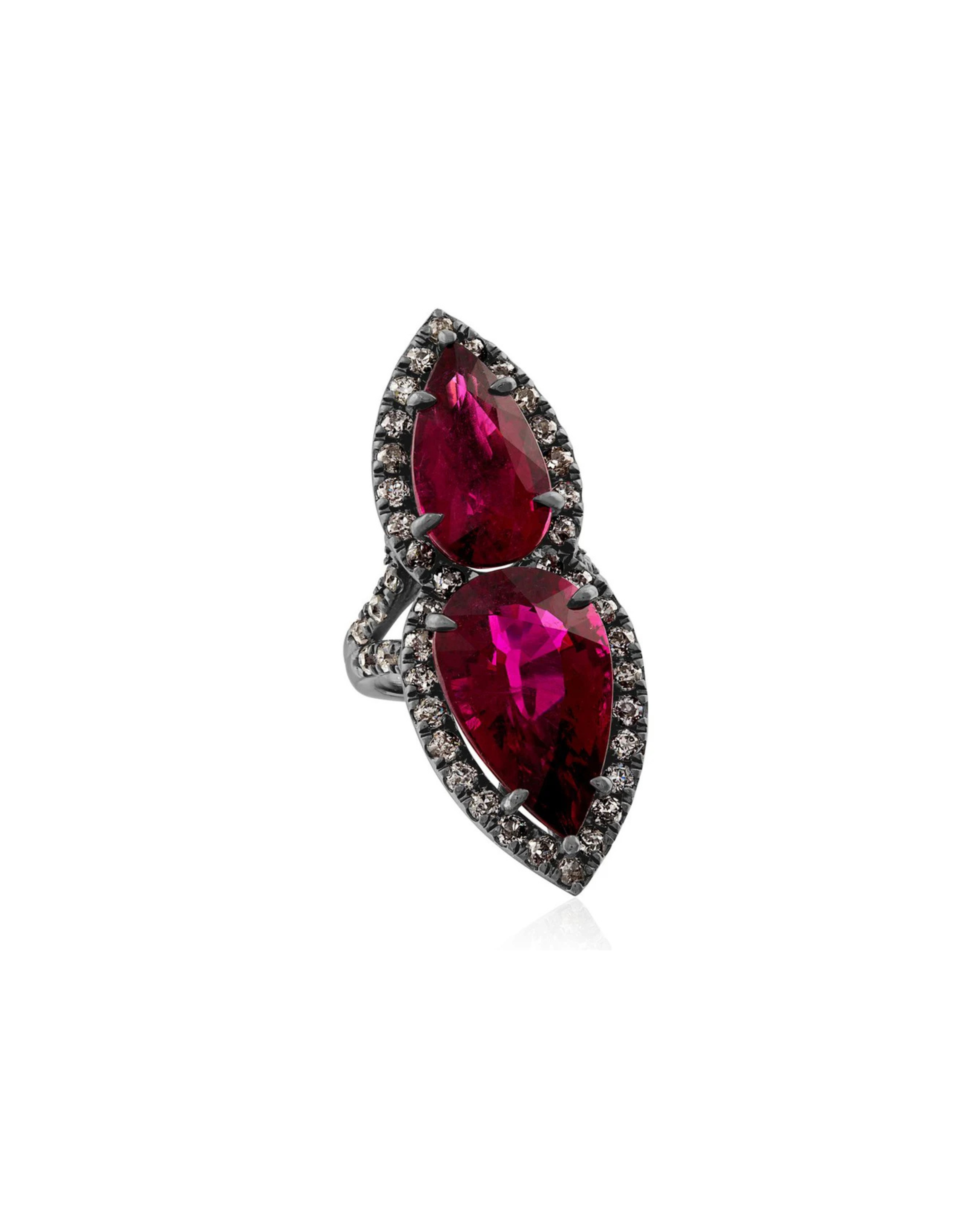 KISSING RUBELLITE RING
