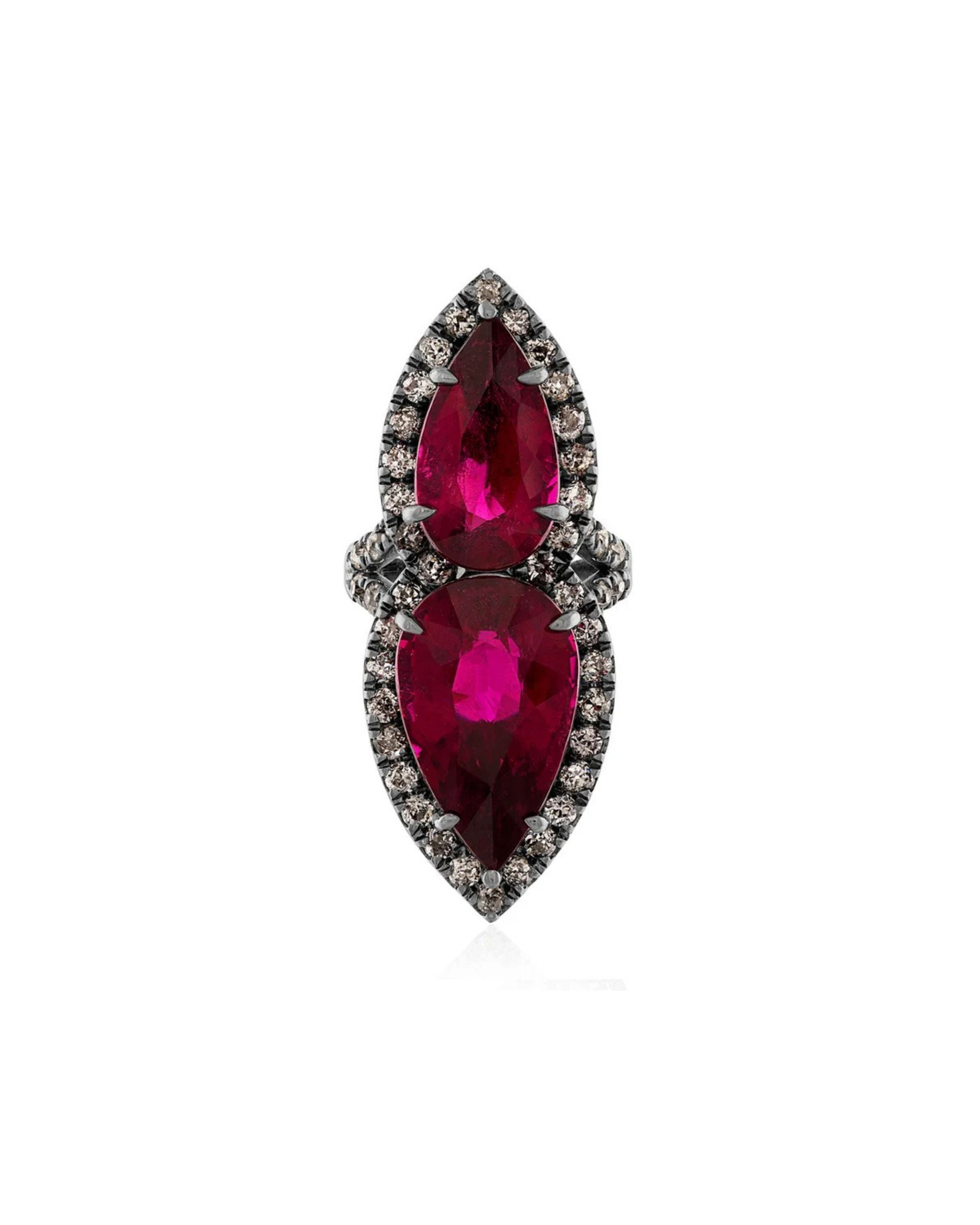 Kissing Rubellite Ring
