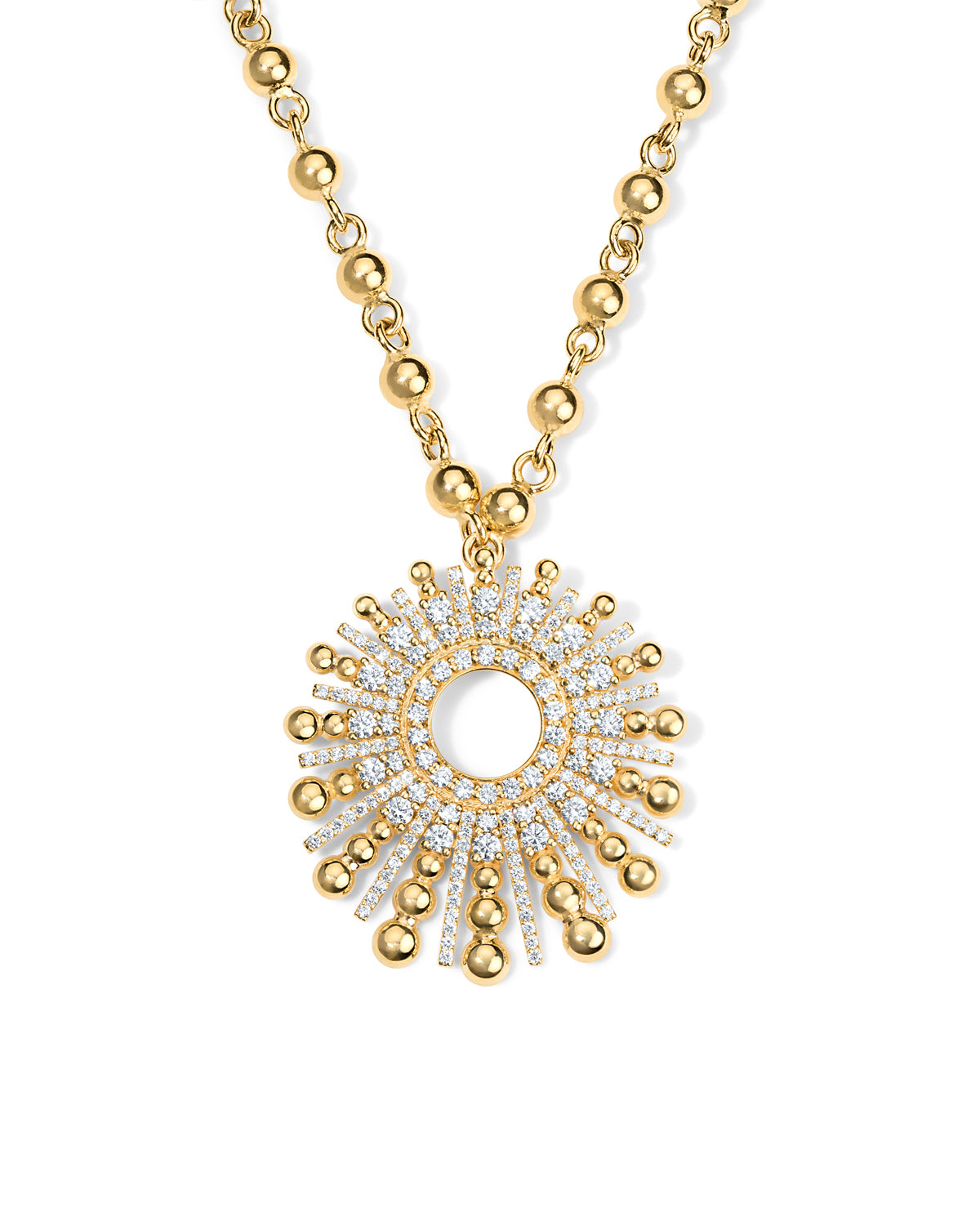 Gold Ball Spoke Necklace