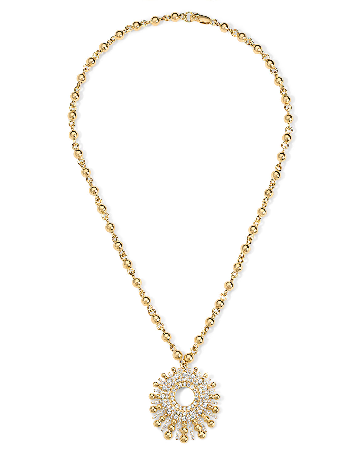 Gold Ball Spoke Necklace