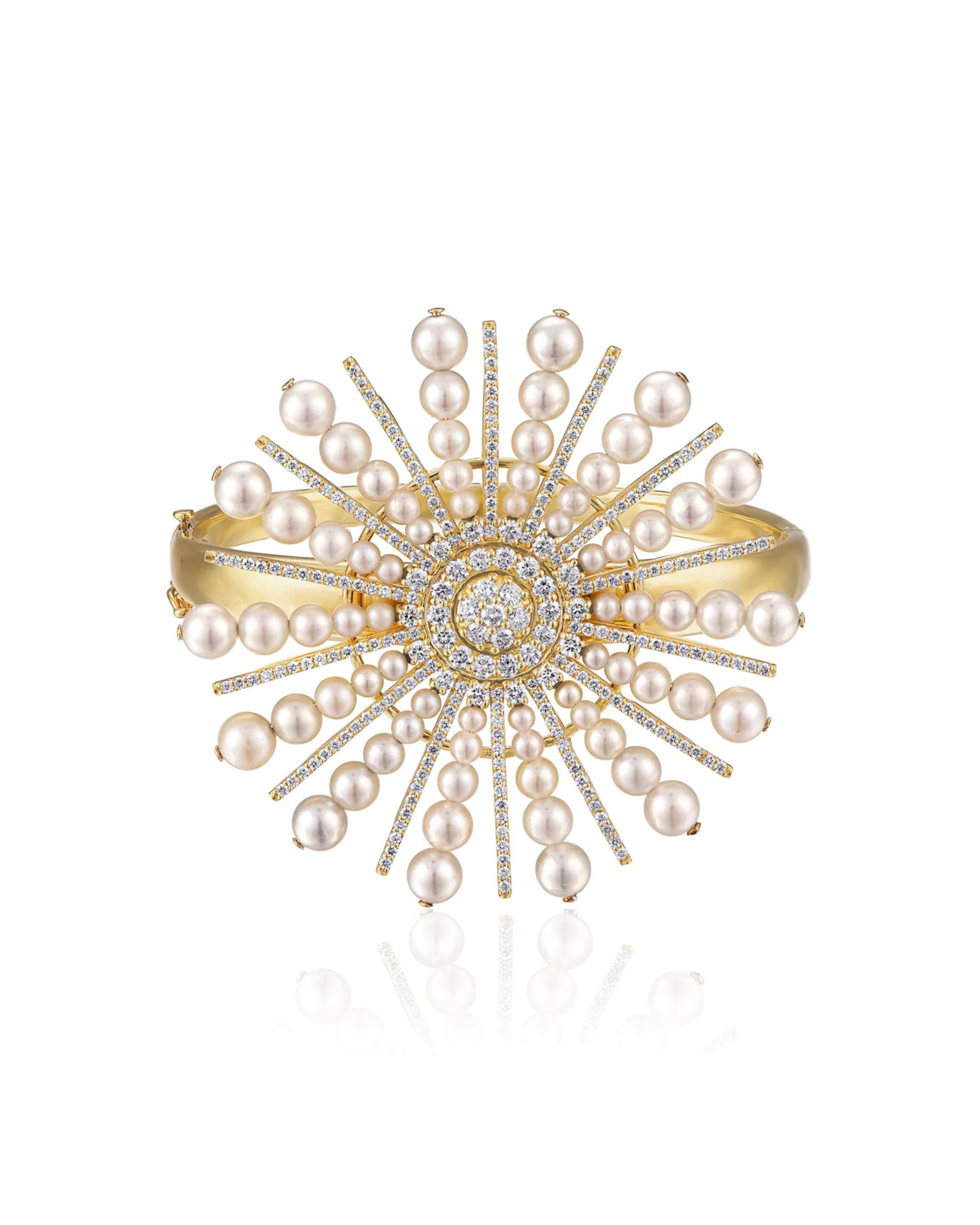 Pearl Diamond Spoke Bracelet