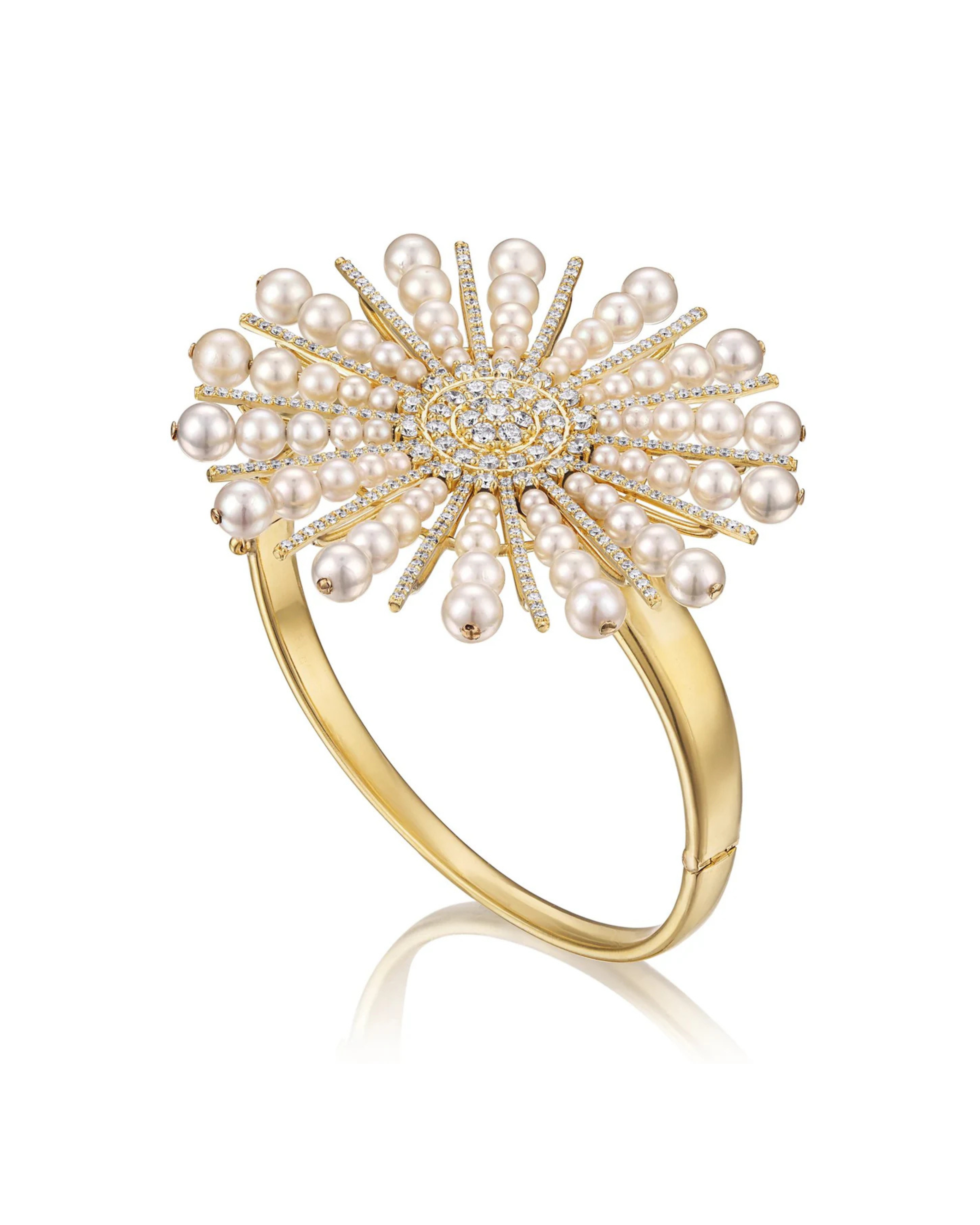 Pearl Diamond Spoke Bracelet