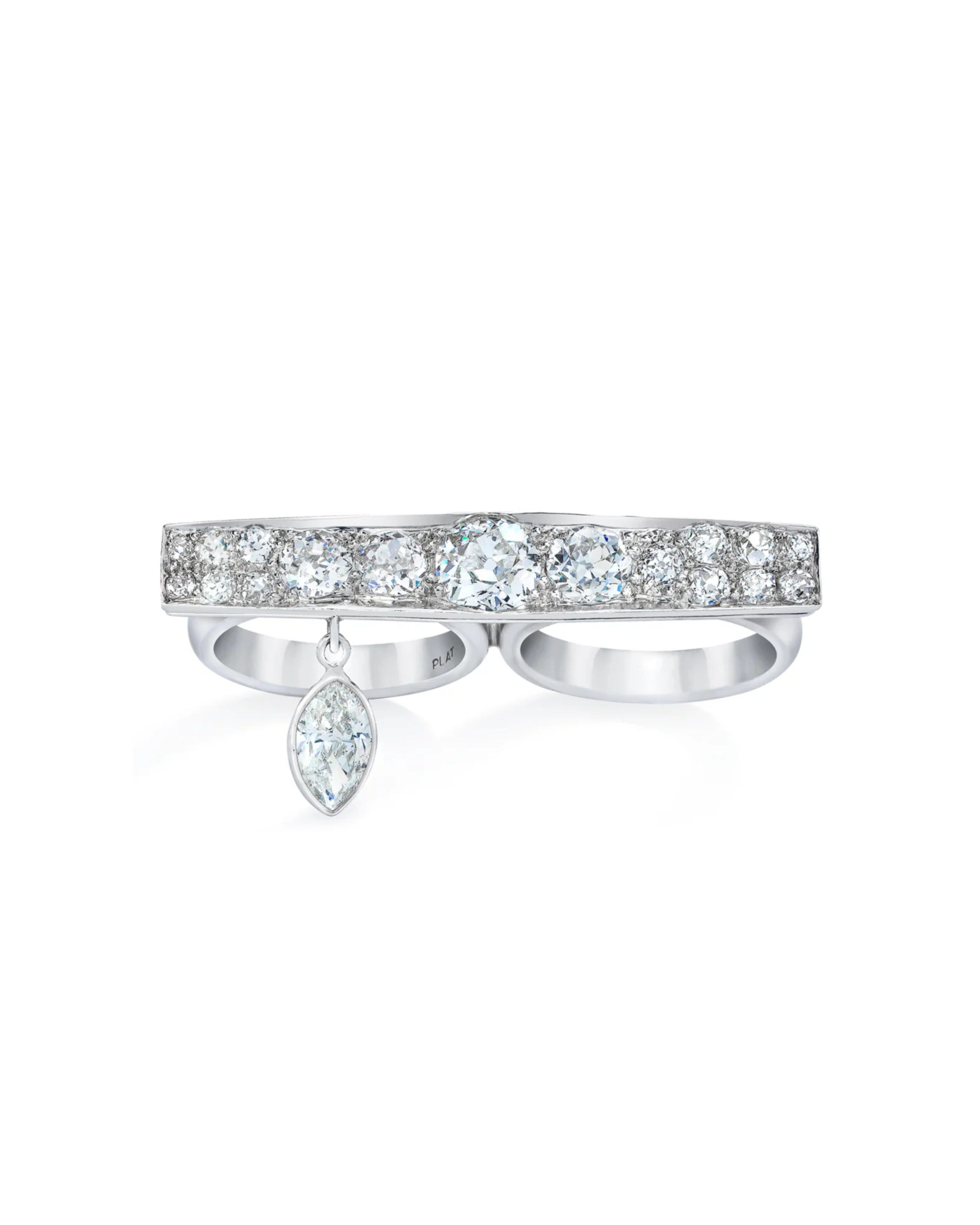 Platinum Diamond Bar Ring