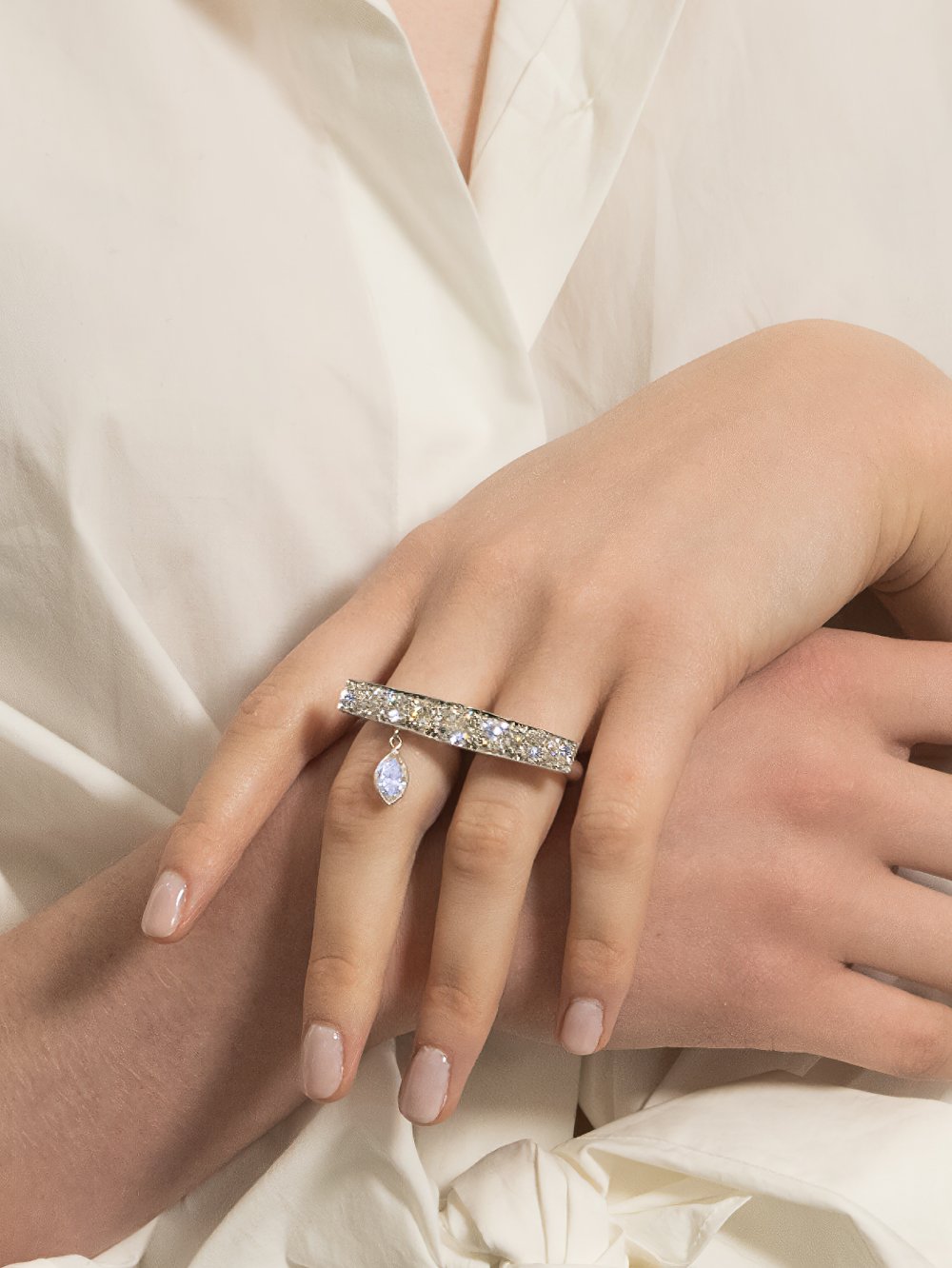 Platinum Diamond Bar Ring