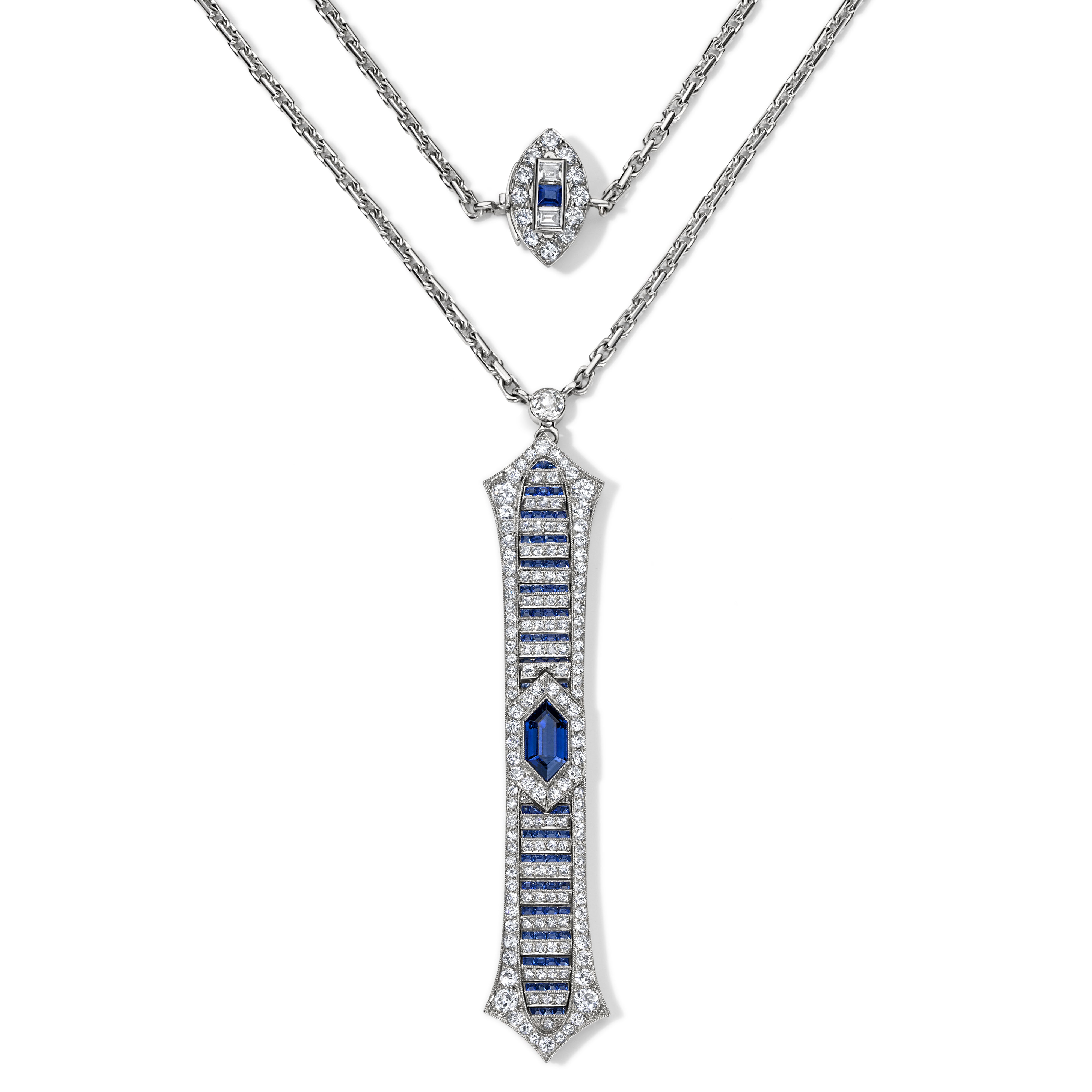 Sapphire and Diamond Duality Double Wrap Sautoir