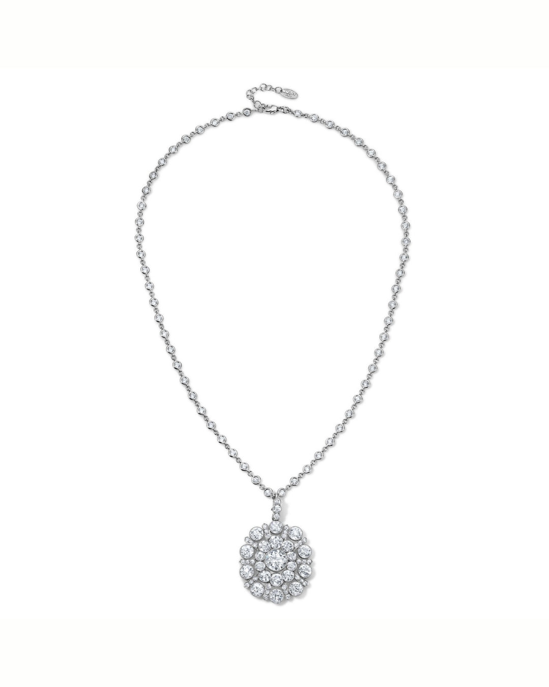 Diamond Cluster Medallion Necklace