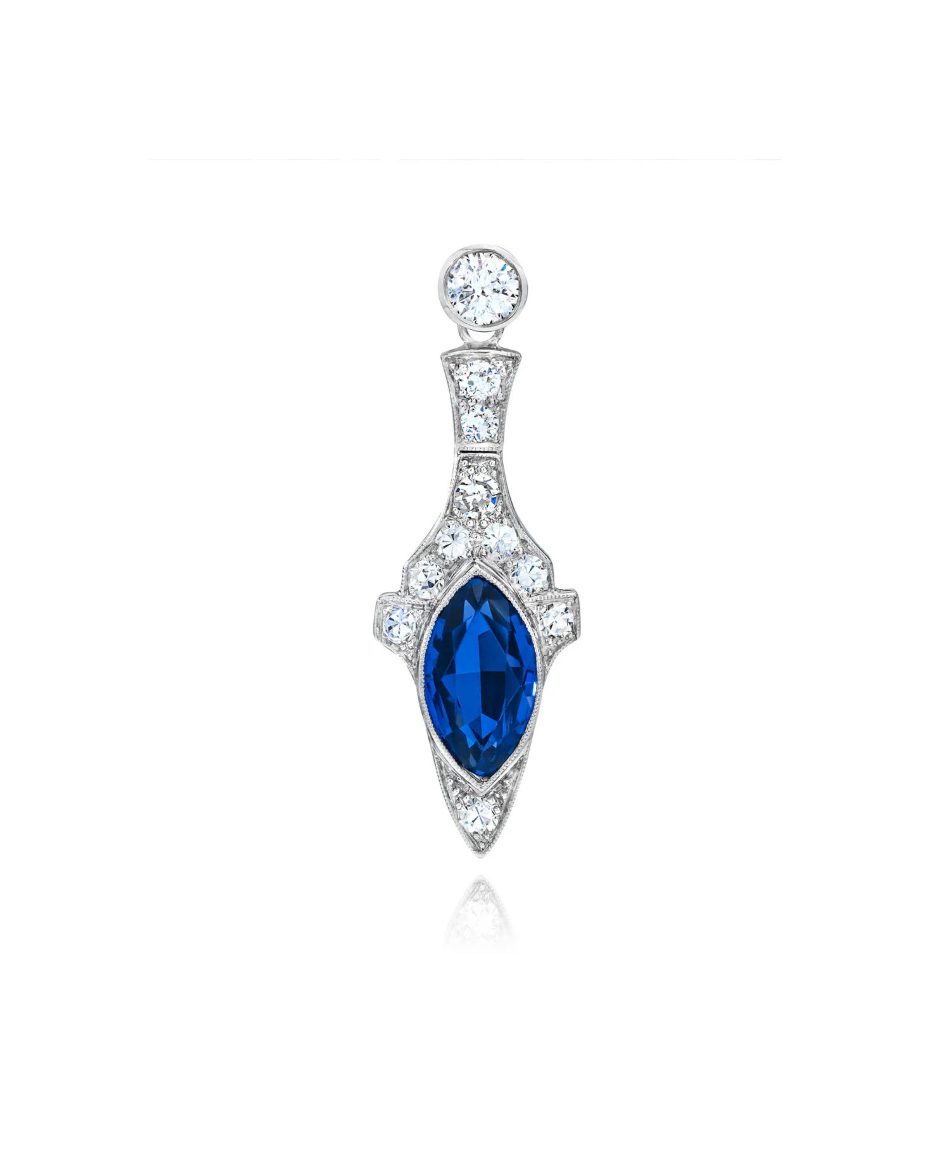 Sapphire Sphere Single Earring
