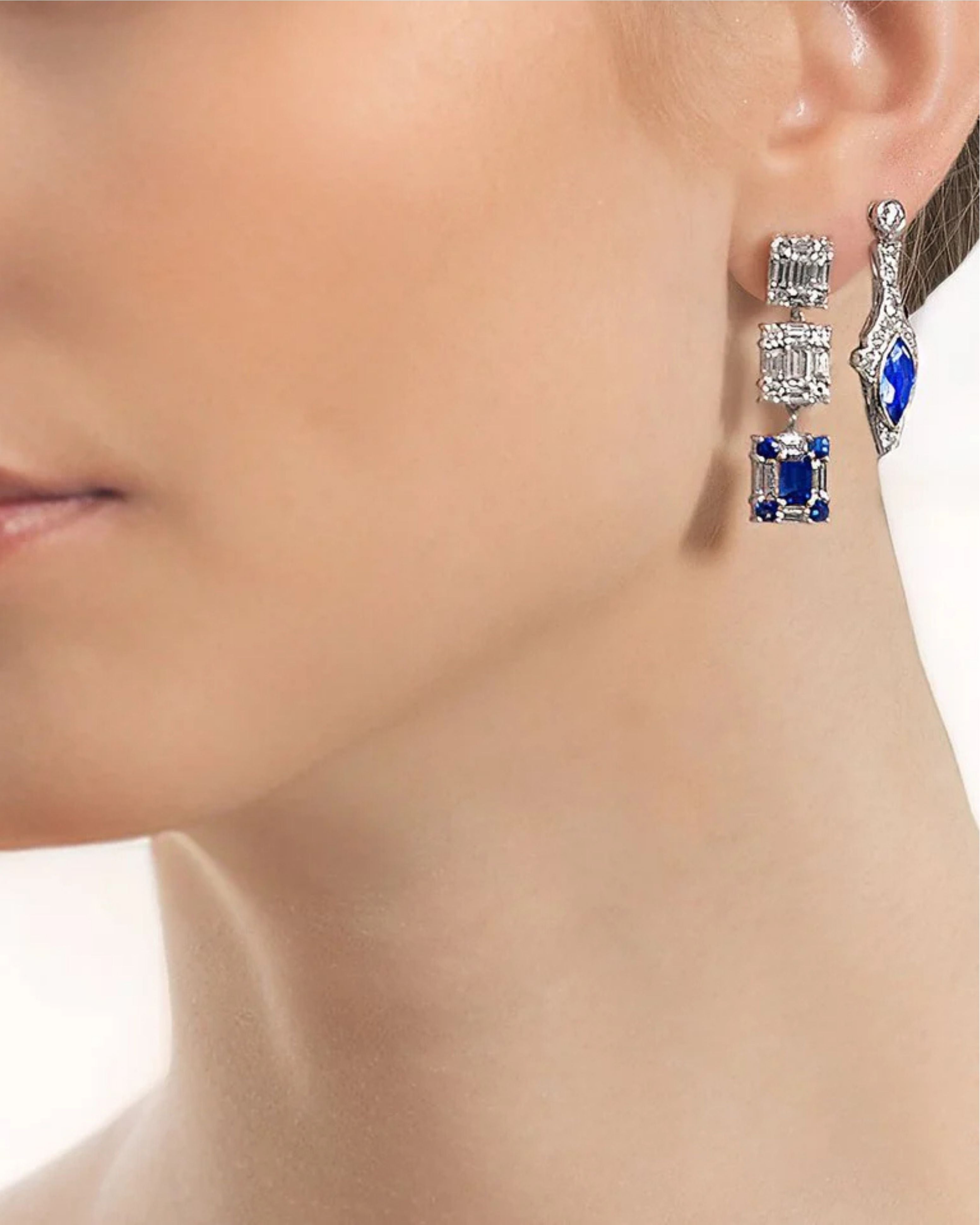 Sapphire Sphere Single Earring