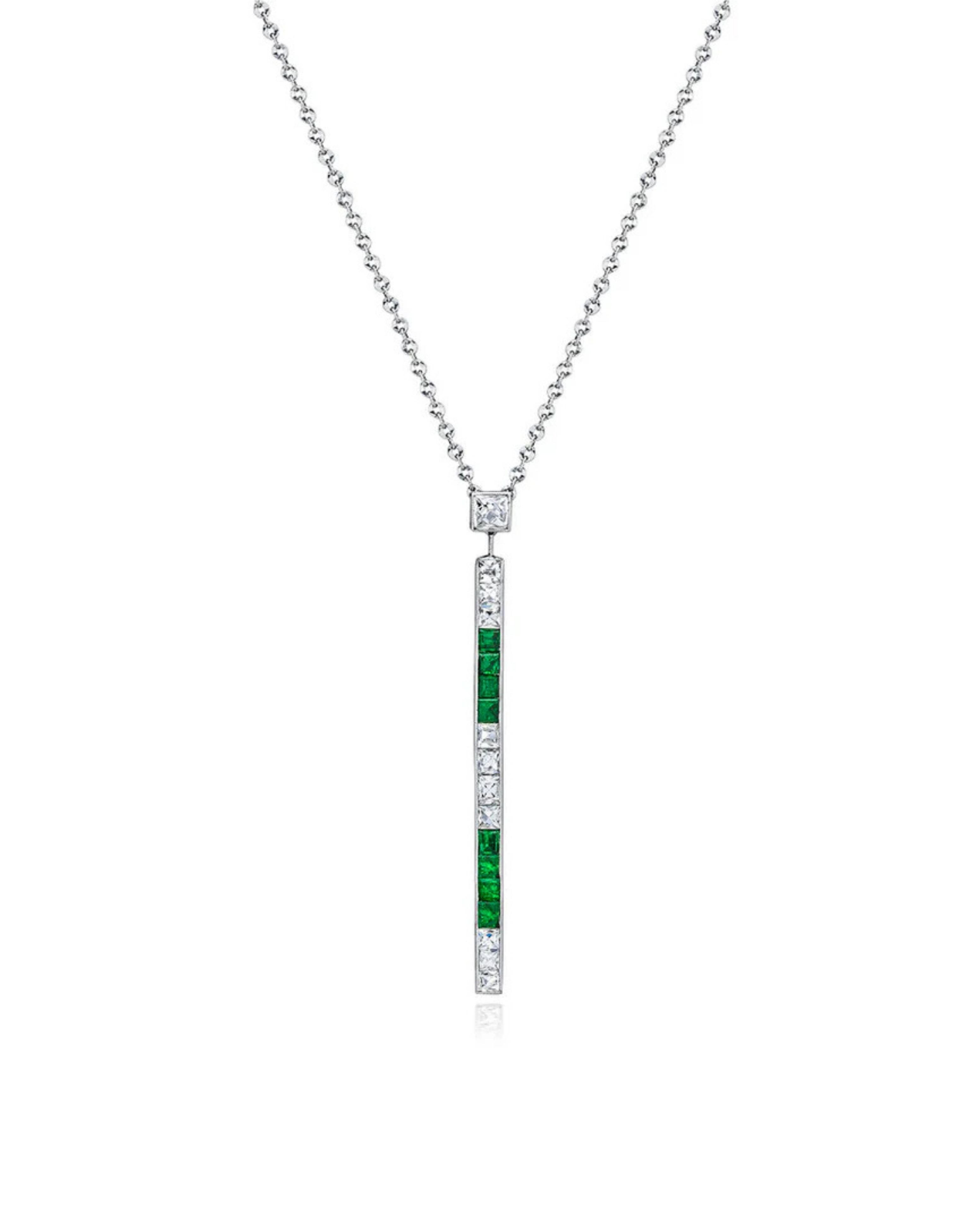 Tiffany & Co. French Cut Diamond Bar Necklace