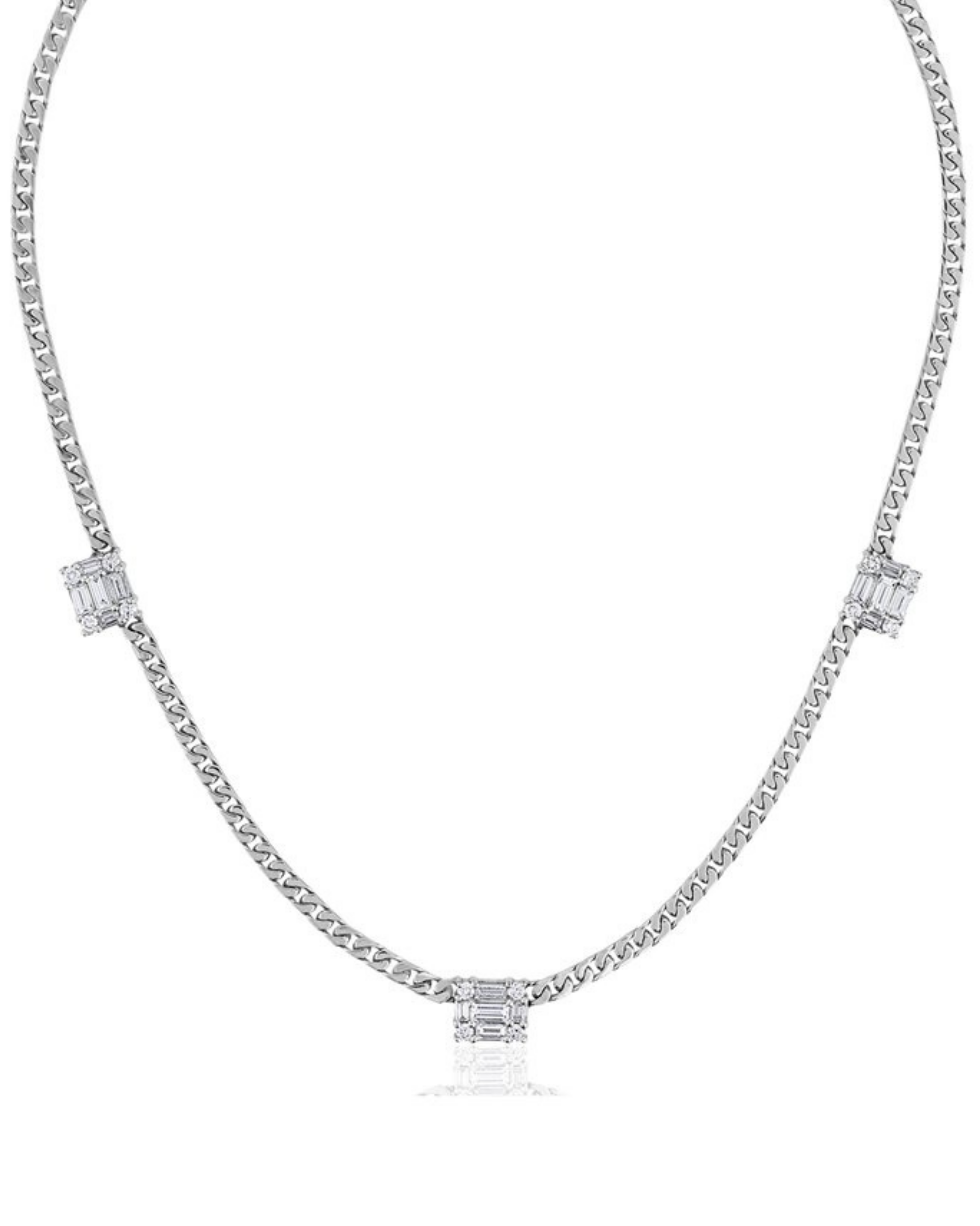 Triple Clarity Link Necklace