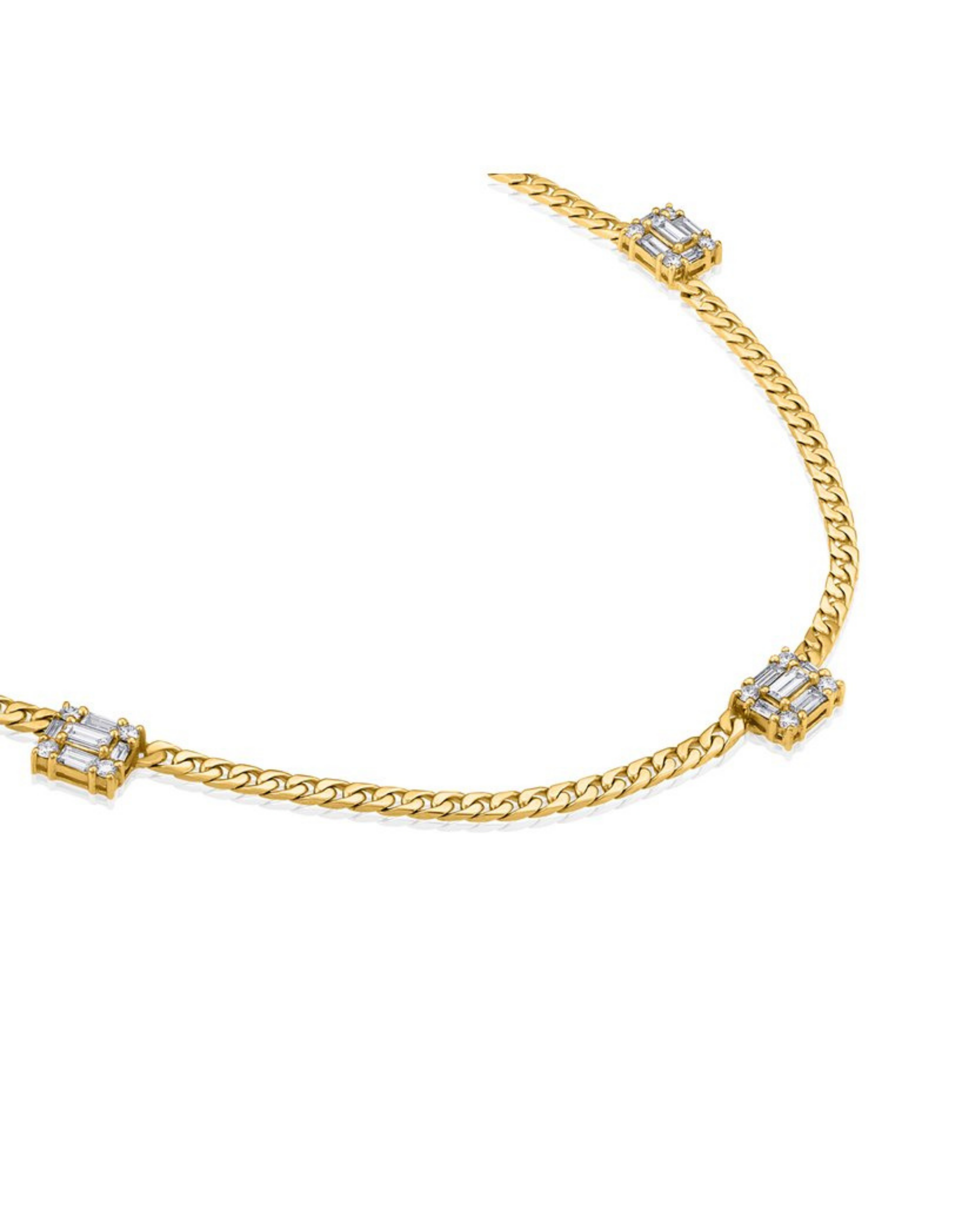 Triple Clarity Link Necklace