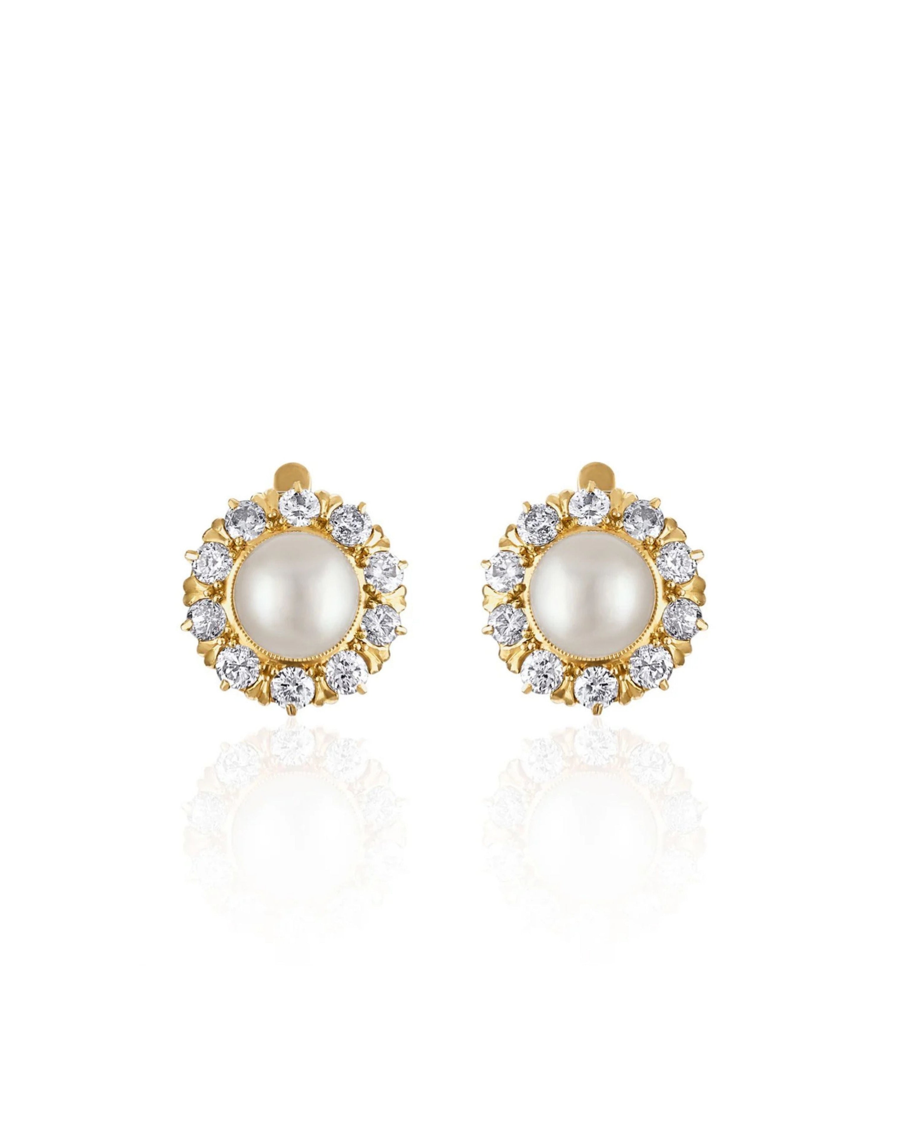 Victorian Pearl & Old European Diamond Earrings