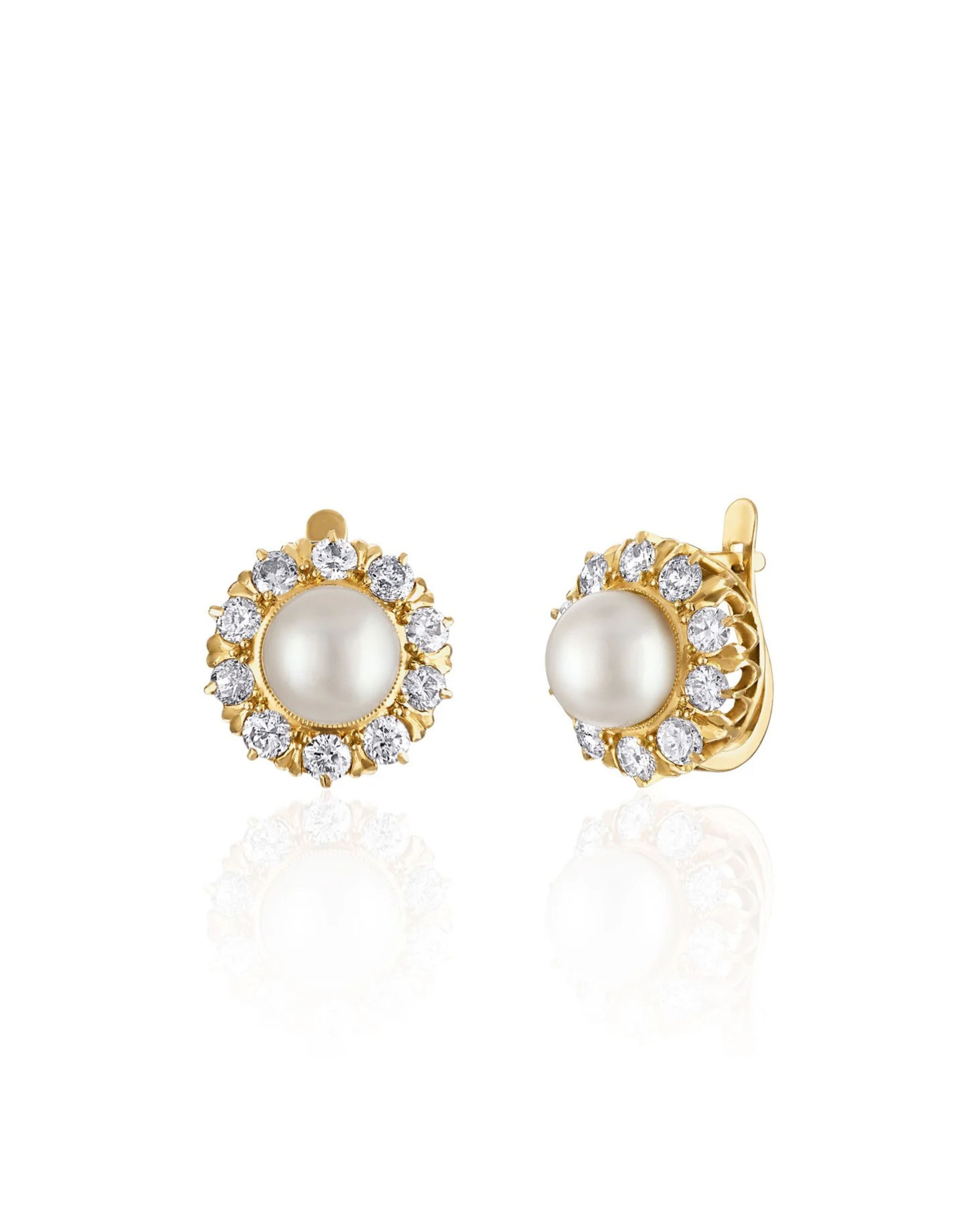Victorian Pearl & Old European Diamond Earrings