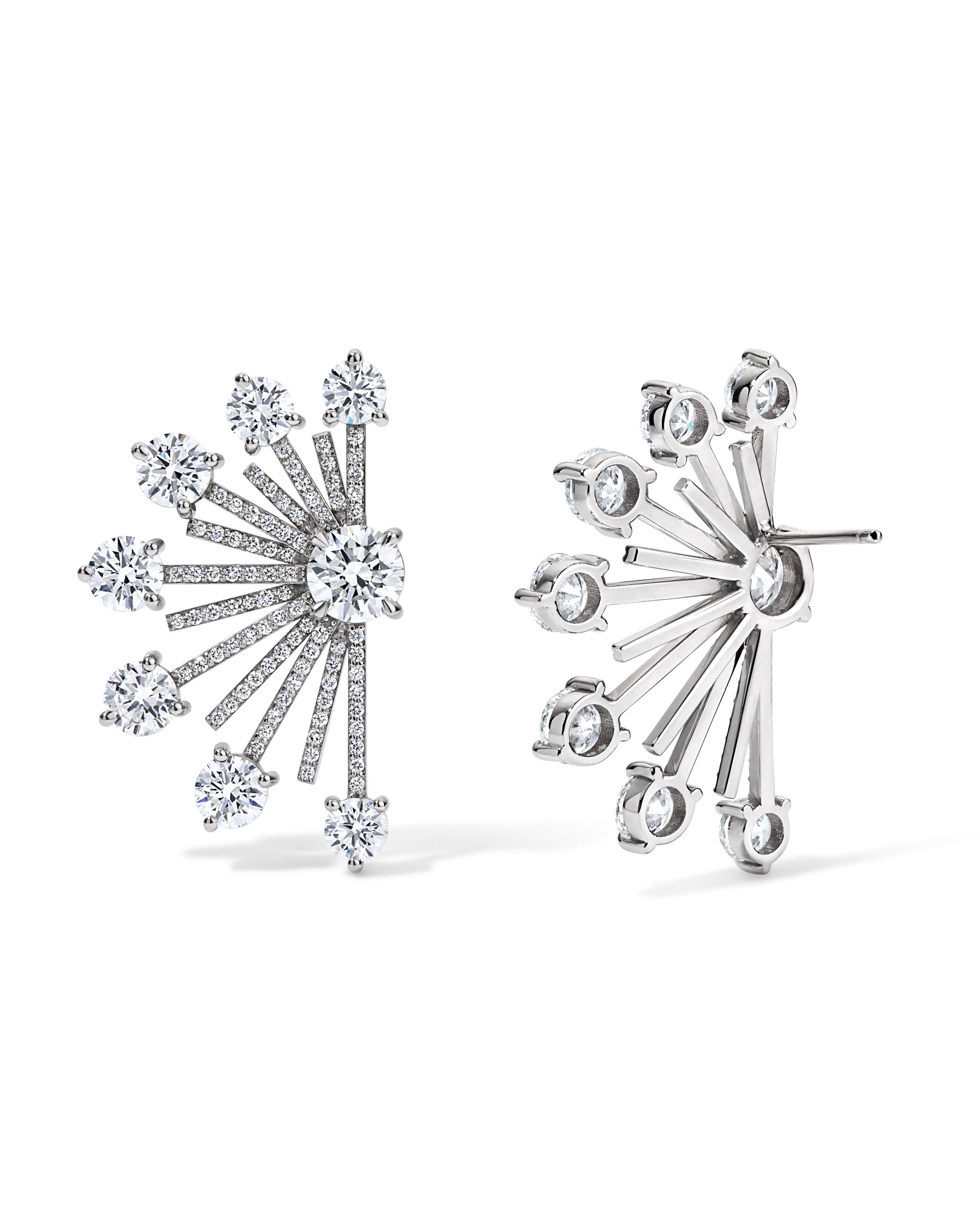 Radiant Diamond Spoke Earrings