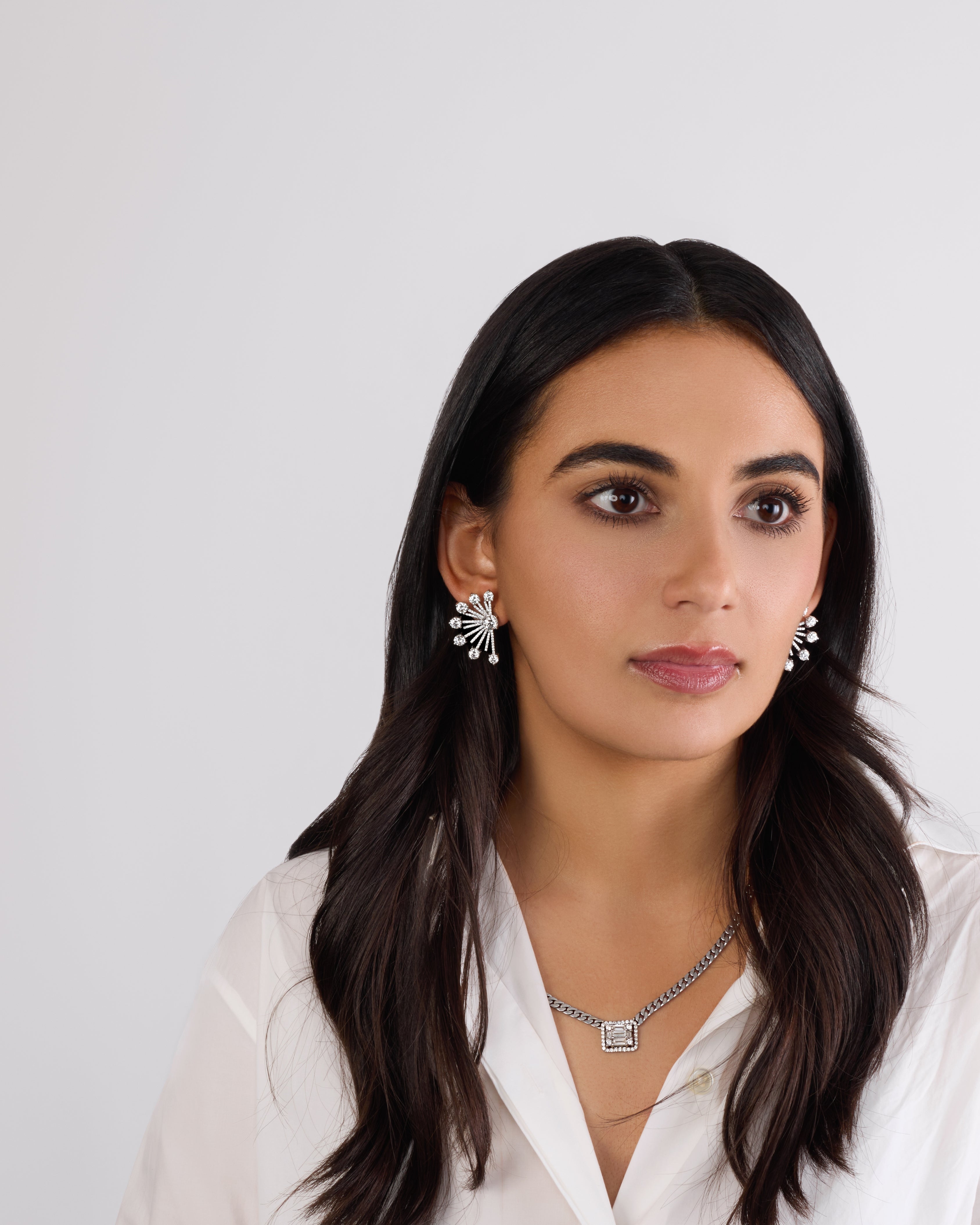 Radiant Diamond Spoke Earrings