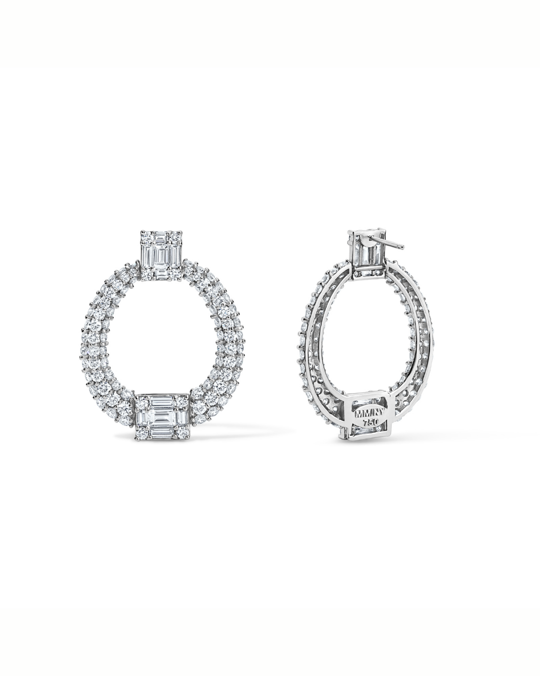 Clarity All Diamond Doorknocker Earrings
