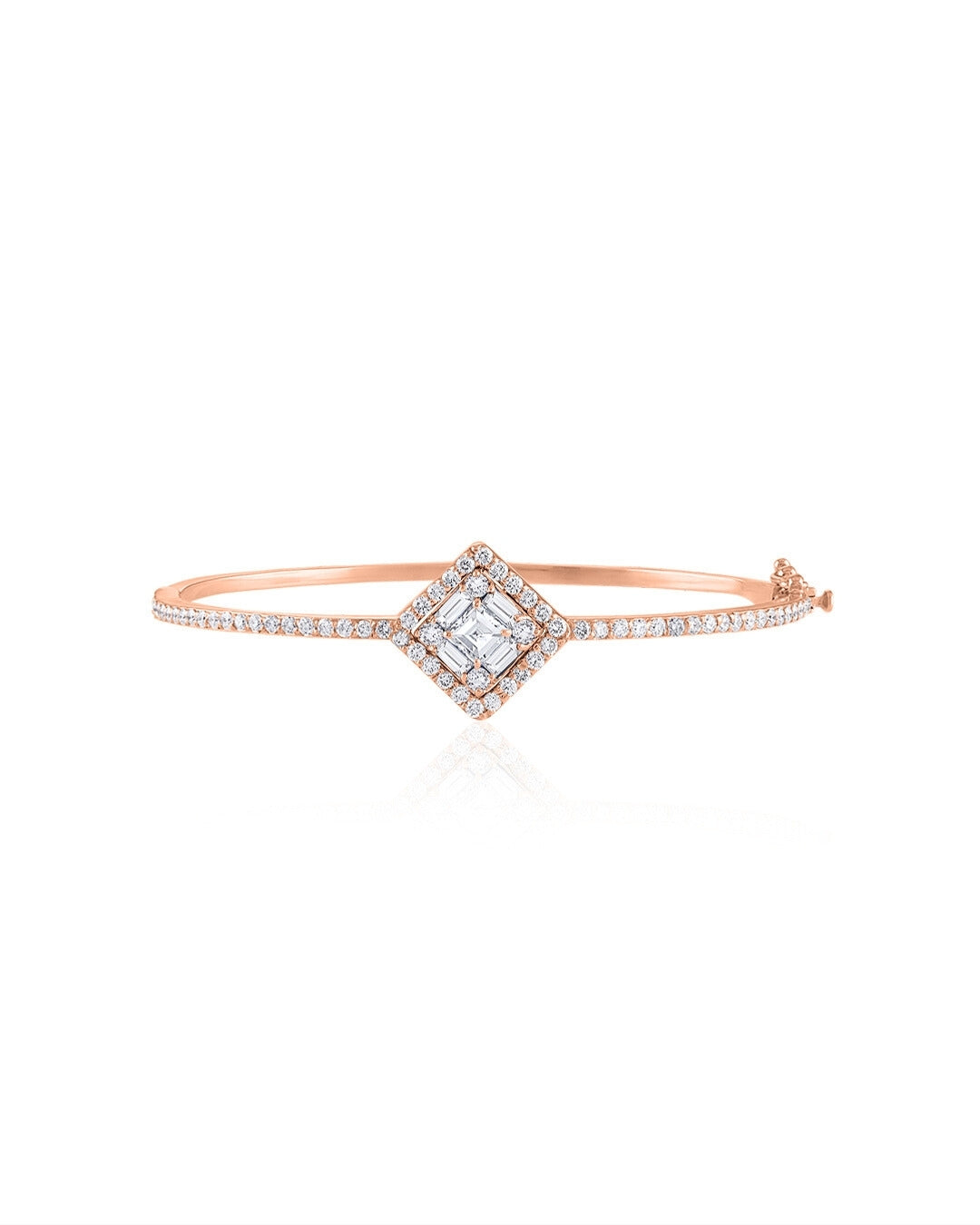 Clarity Diamond Halo Bangle Bracelet