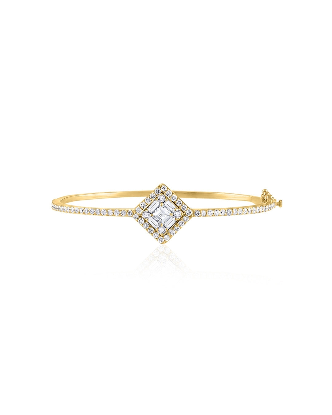 Clarity Diamond Halo Bangle Bracelet