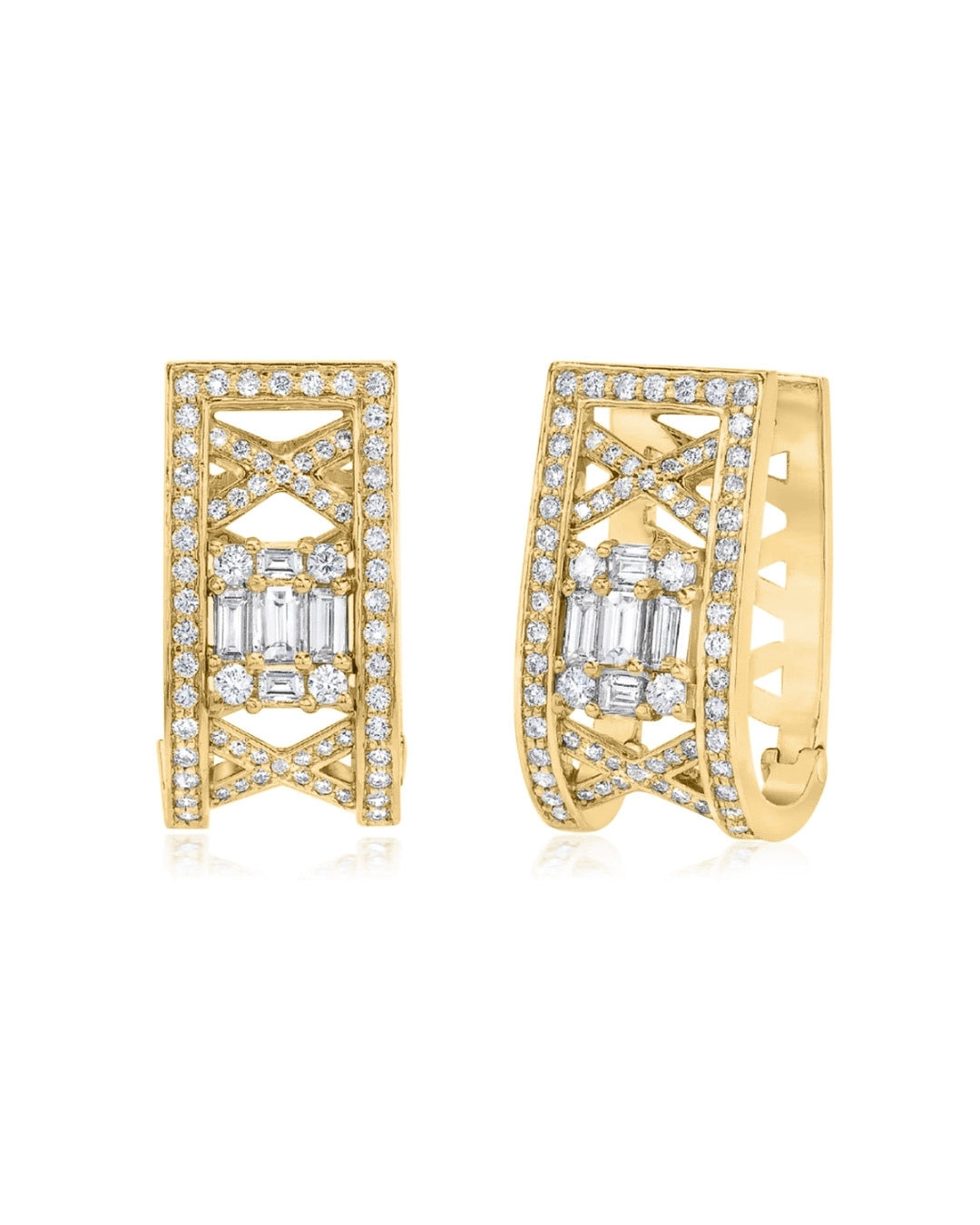Clarity Lattice Huggie Hoop Earrings