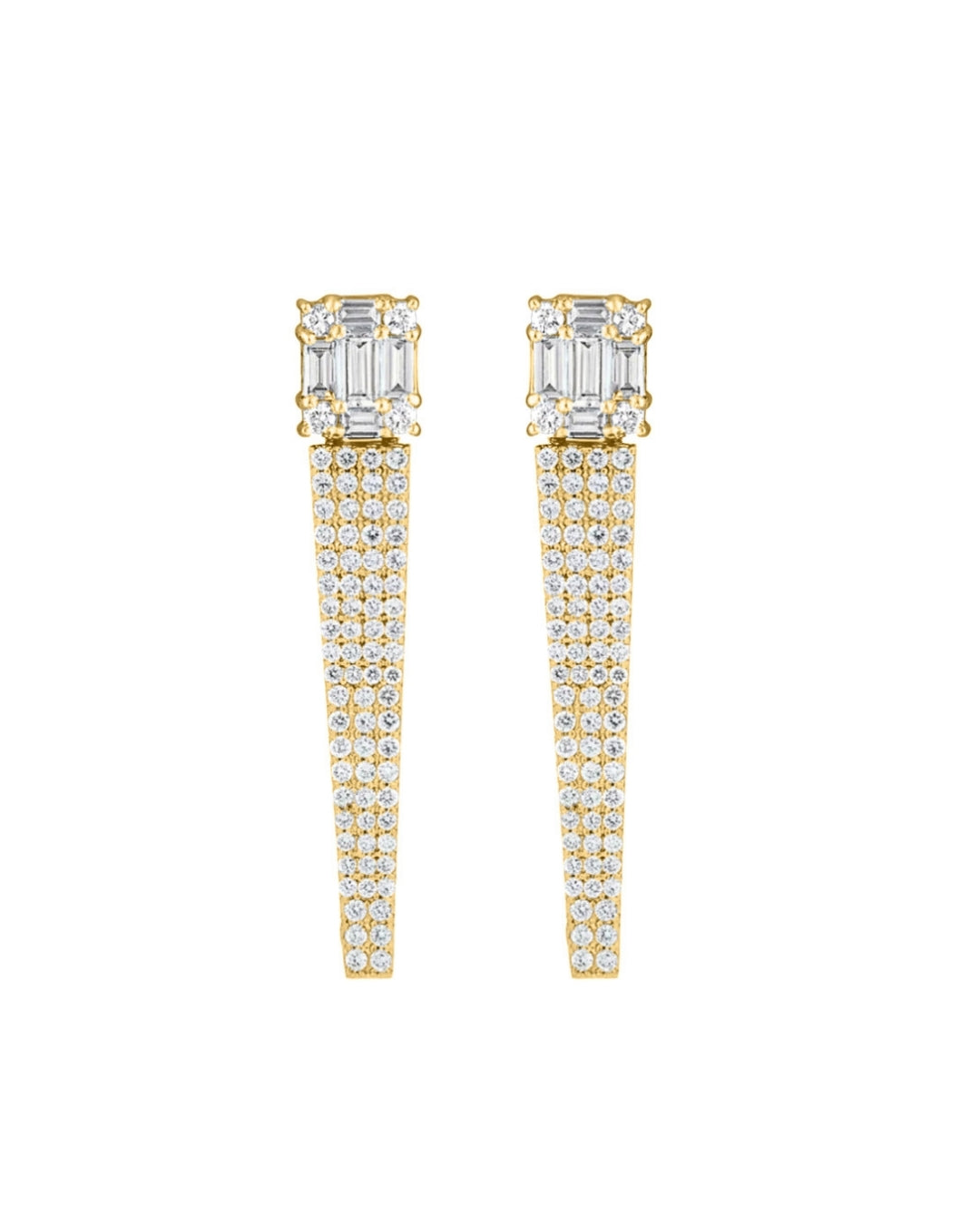 Clarity All Diamond Icicle Earrings